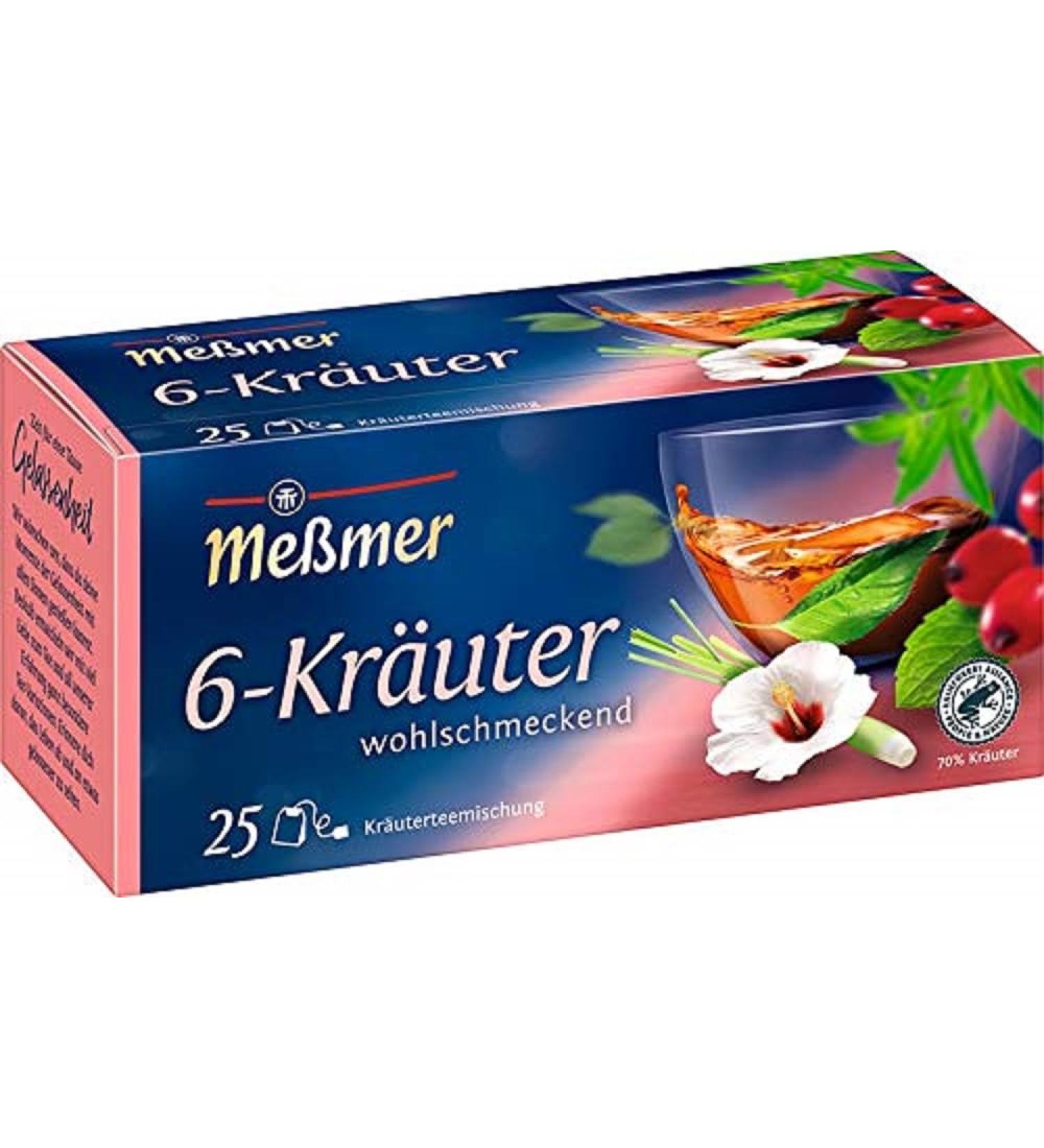 Me mer 6-Herb Blend Tea Bags | Vegan Gluten-Free Lactose-Free | 25 Bags | International Shipping - Buy Online on GoSupps.com