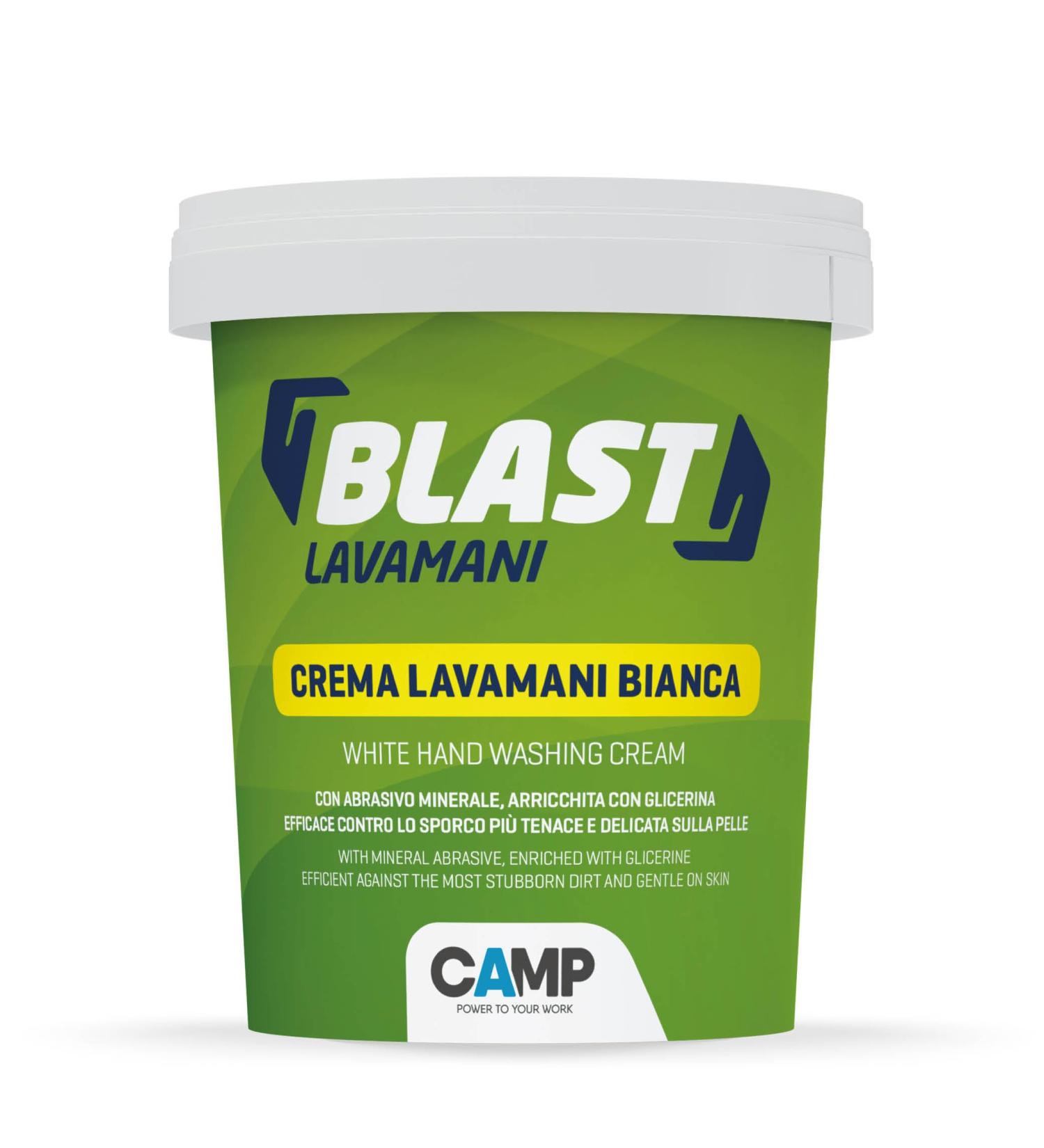 Camp Blast Cr me Blanche lave-Mains Savon en Creme avec des Abrasifs Naturels pour la Salet Difficile avec de la Glyc rine 1000 ml Citron 1 l (Lot de 1)