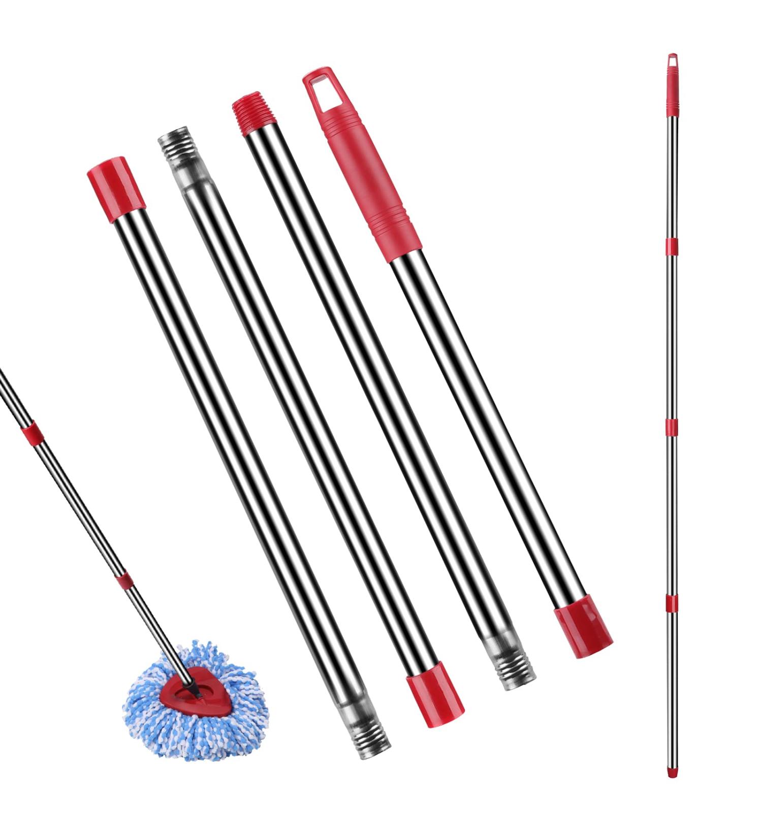 DTOPNIOR Spin Mop Replacement Handle - Red 4-Section 2.5-5 Foot Stick for EasyWring Mop Refills - Buy Online on GoSupps.com