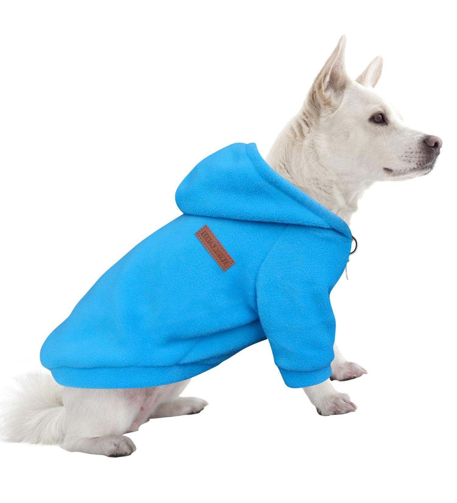 Hualisiji XXL Blue Hooded Sweater for Dogs - Lightweight & Soft Chihuahua Hoodie Warm Dog Sweatshirt for Easy Carrying - Buy Online on GoSupps.com