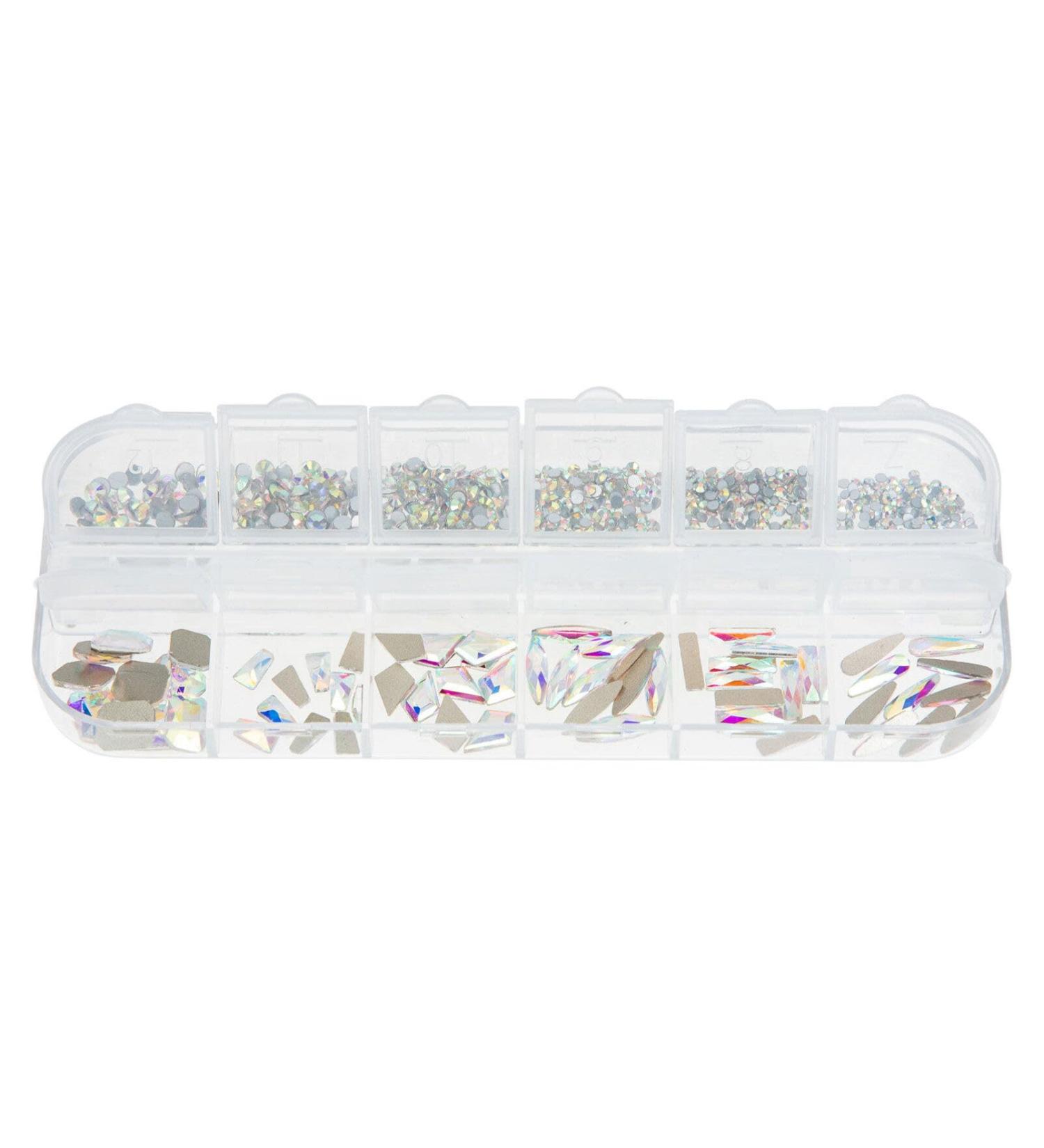 FRCOLOR 1 Box Nail Drill Gems for Crafts Nail Rhinestone Rhinestones for Nails Nail Charm Sticker Glitter Stickers Decoration Nail Art Decor Gem Adhesive Glass Accessories Diamond