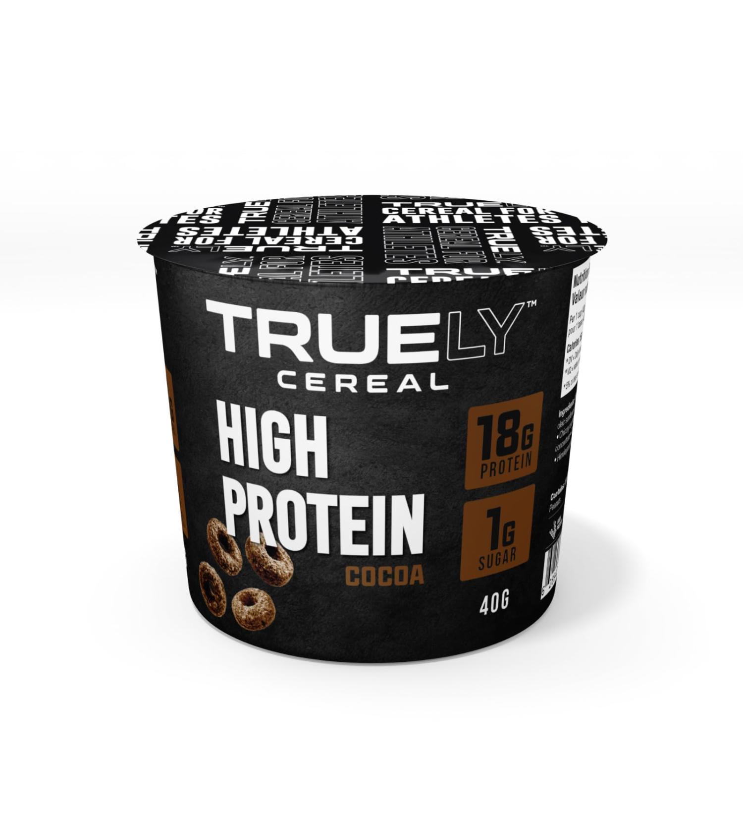 Truely High Protein Cereal Cups Pack of 12 (Cocoa) - Buy Online on GoSupps.com