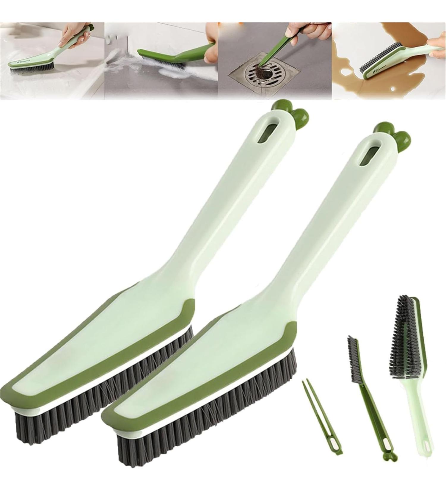 4 in 1 Crevice Cleaning Brush Hard Bristle Crevice Cleaning Brush Multifunctional Gap Cleaning Scrub Brush for Household Kitchen Bathroom 2pcs Green - Buy Online on GoSupps.com