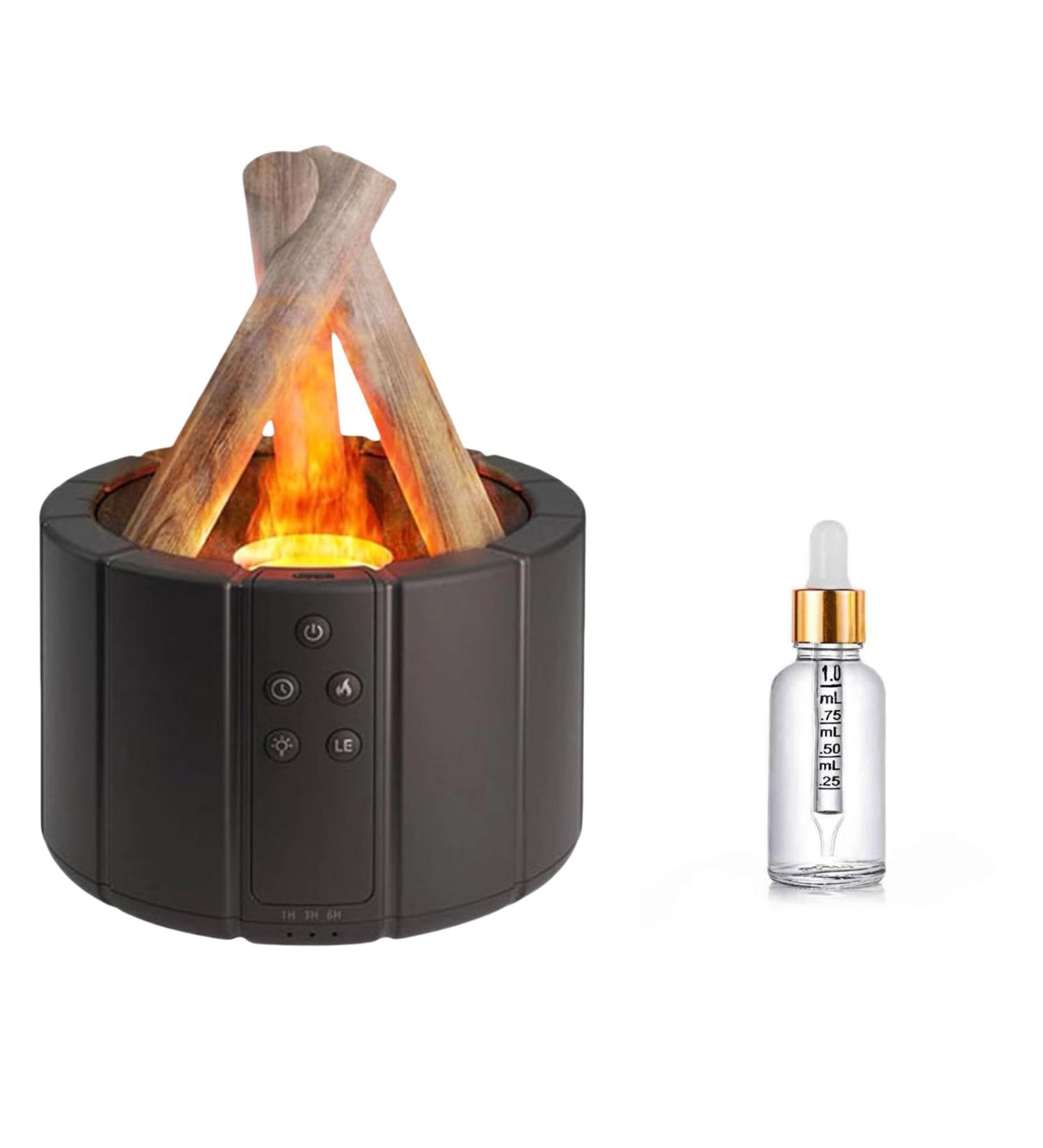 Bonfire Diffuser - Mini Humidifier with Remote | Essential Oil Diffuser for Home & Office (Black) - Shop Internationally - Buy Online on GoSupps.com