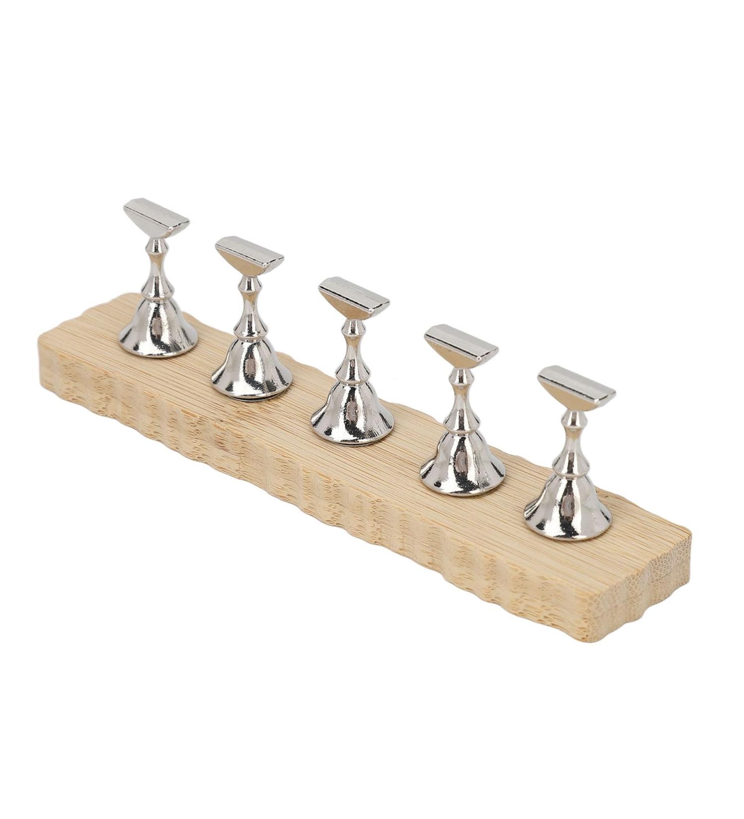 Nail Stand for Press On Nails Display Nail Practice Stand Wave Edge Wooden Base Nail Practice Stand - Buy Online on GoSupps.com