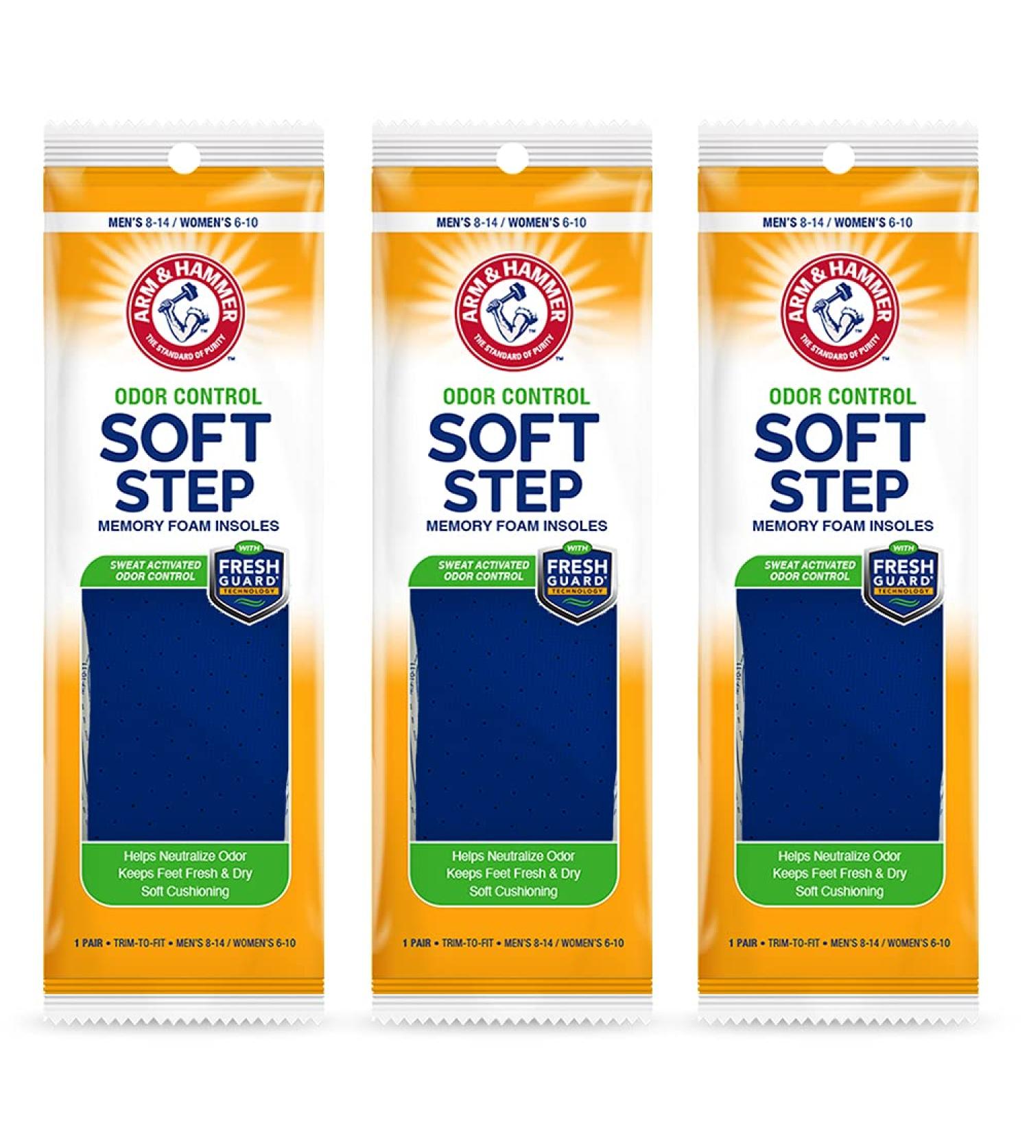 Arm & Hammer Memory Foam Insoles - 3 Pack for Odor Control & Comfort - Buy Online on GoSupps.com