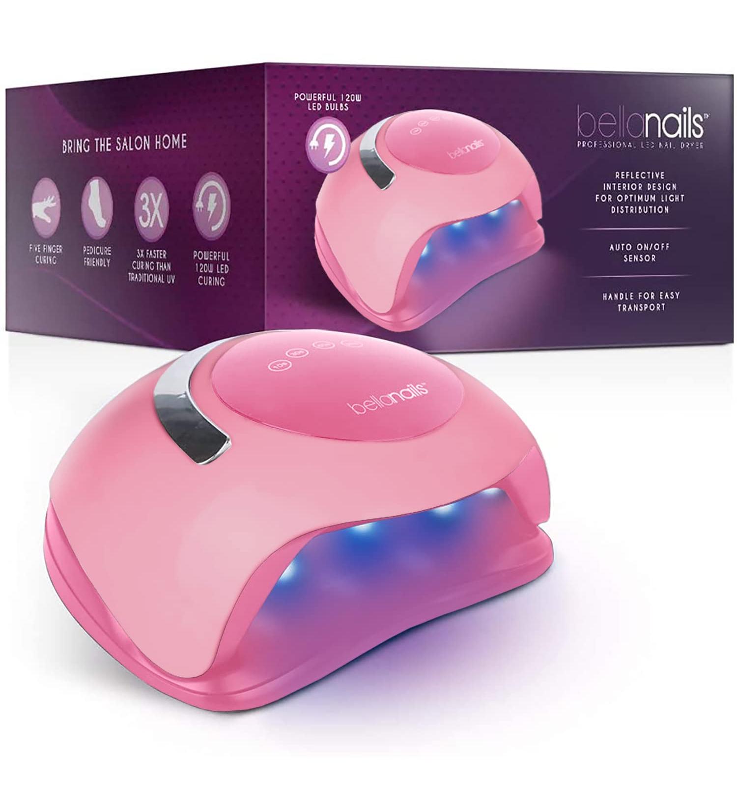 BELLANAILS Professional LED Gel Nail Lamp - 3X Faster Nail Polish Dryer for Home or Salon - 120W Curing Lamp with 4 Preset Times (Pink) - Buy Online on GoSupps.com
