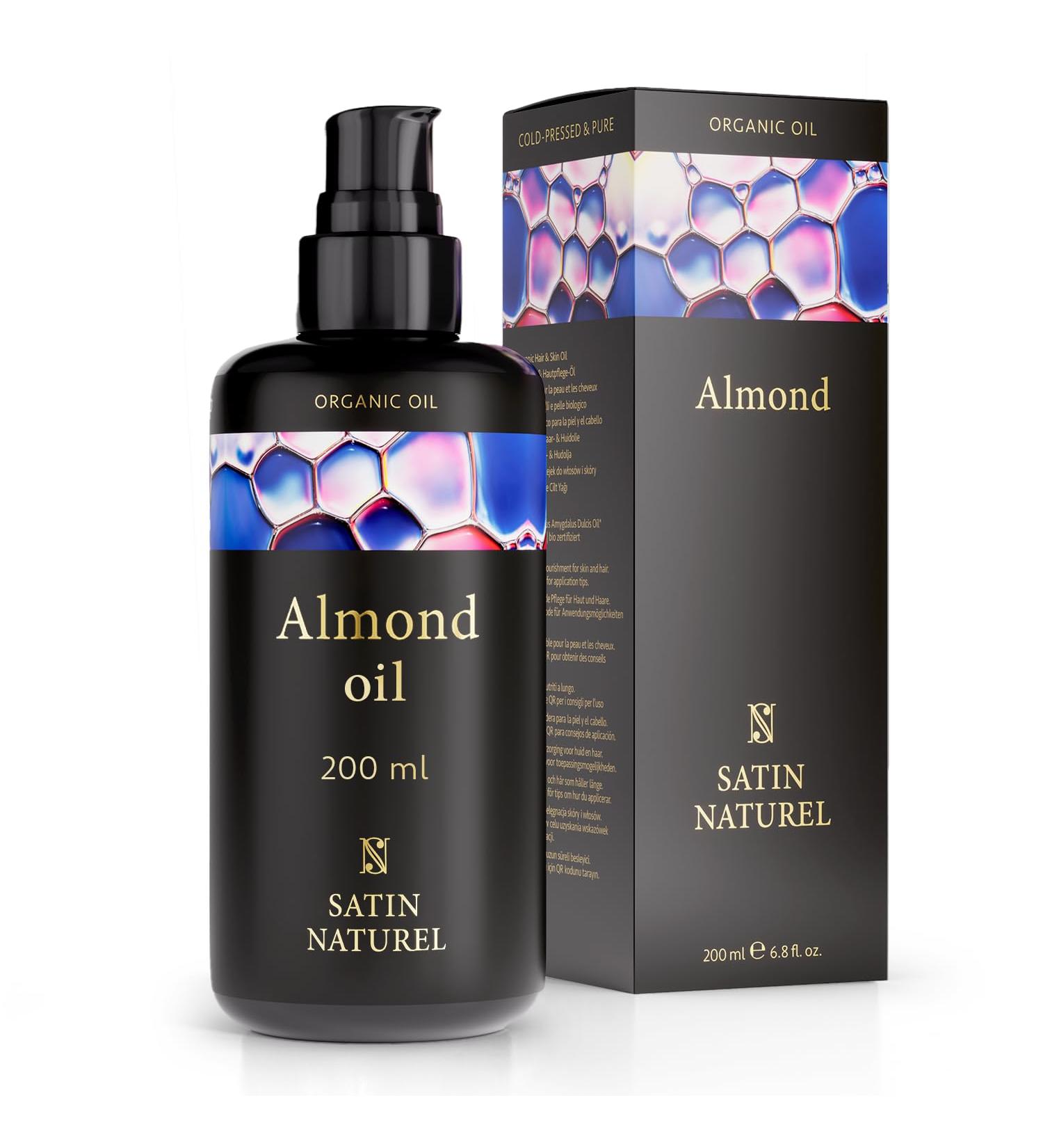 Bio Almond Oil 200ml | 100% Pure Cold-Pressed Vegan Oil for Skin Hair & Aromatherapy - Ideal for Body Care & Massage - Buy Online on GoSupps.com