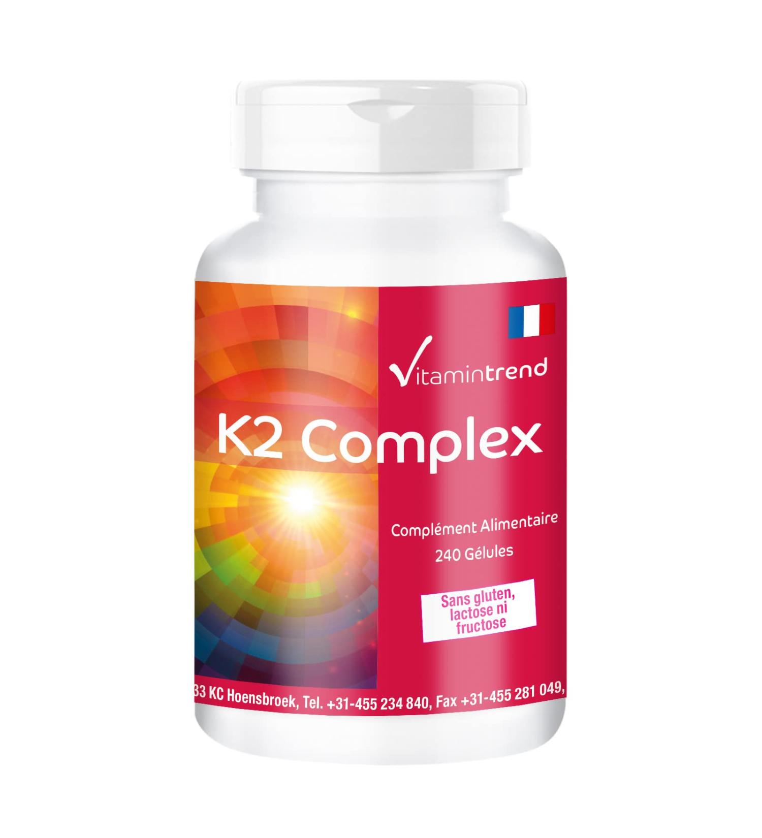 Vitamin K2 Complex 1250 g - 240 Capsules - Vegan - High Dose - MK4 & MK7 | Vitamintrend  - Buy Online on GoSupps.com