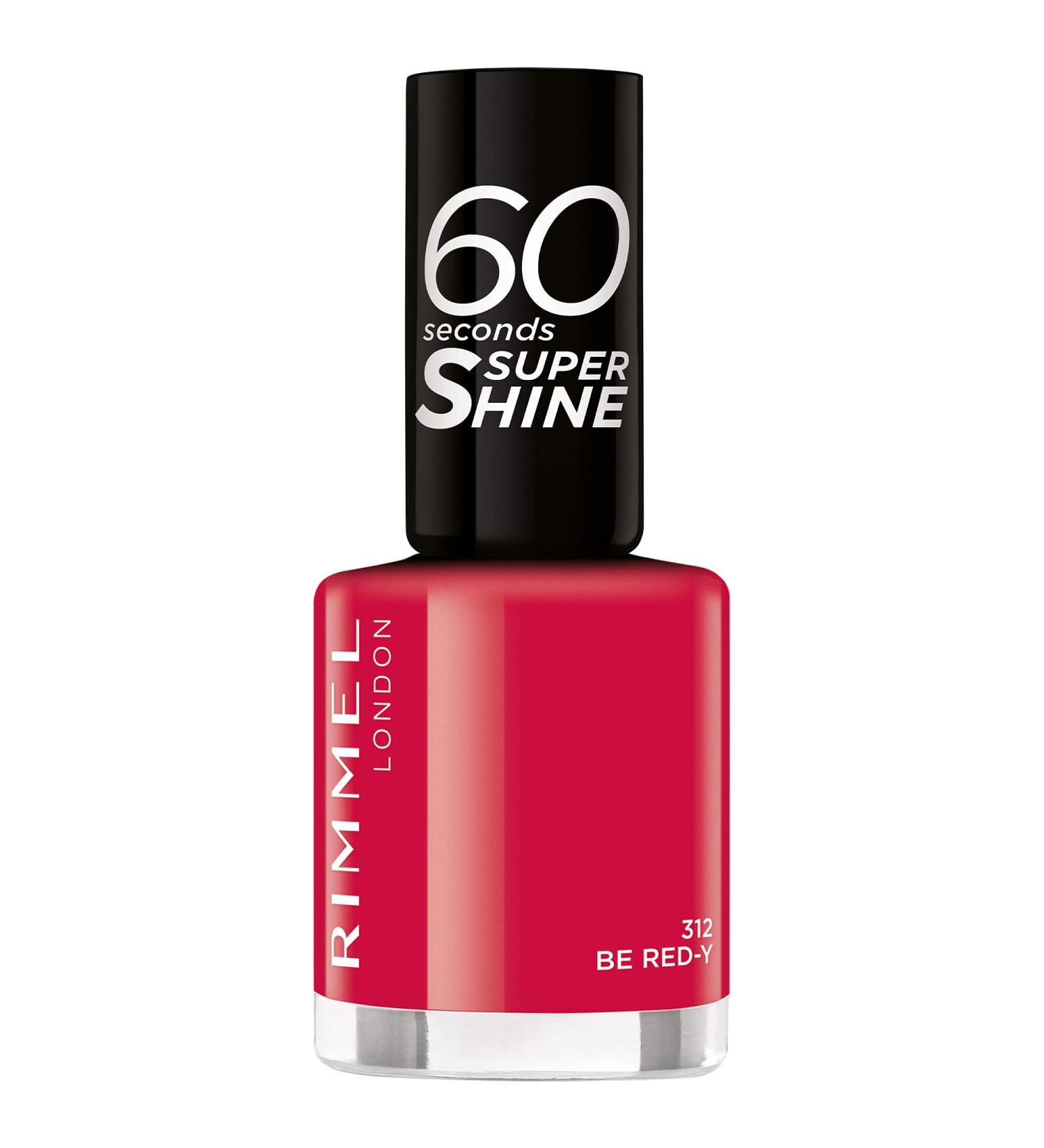 Rimmel 60 Second Super Shine Nail Polish Flip Flop 312 Be Red Y 8 ml (Pack of 1) Be Red-Y 8 ml (Pack of 1)