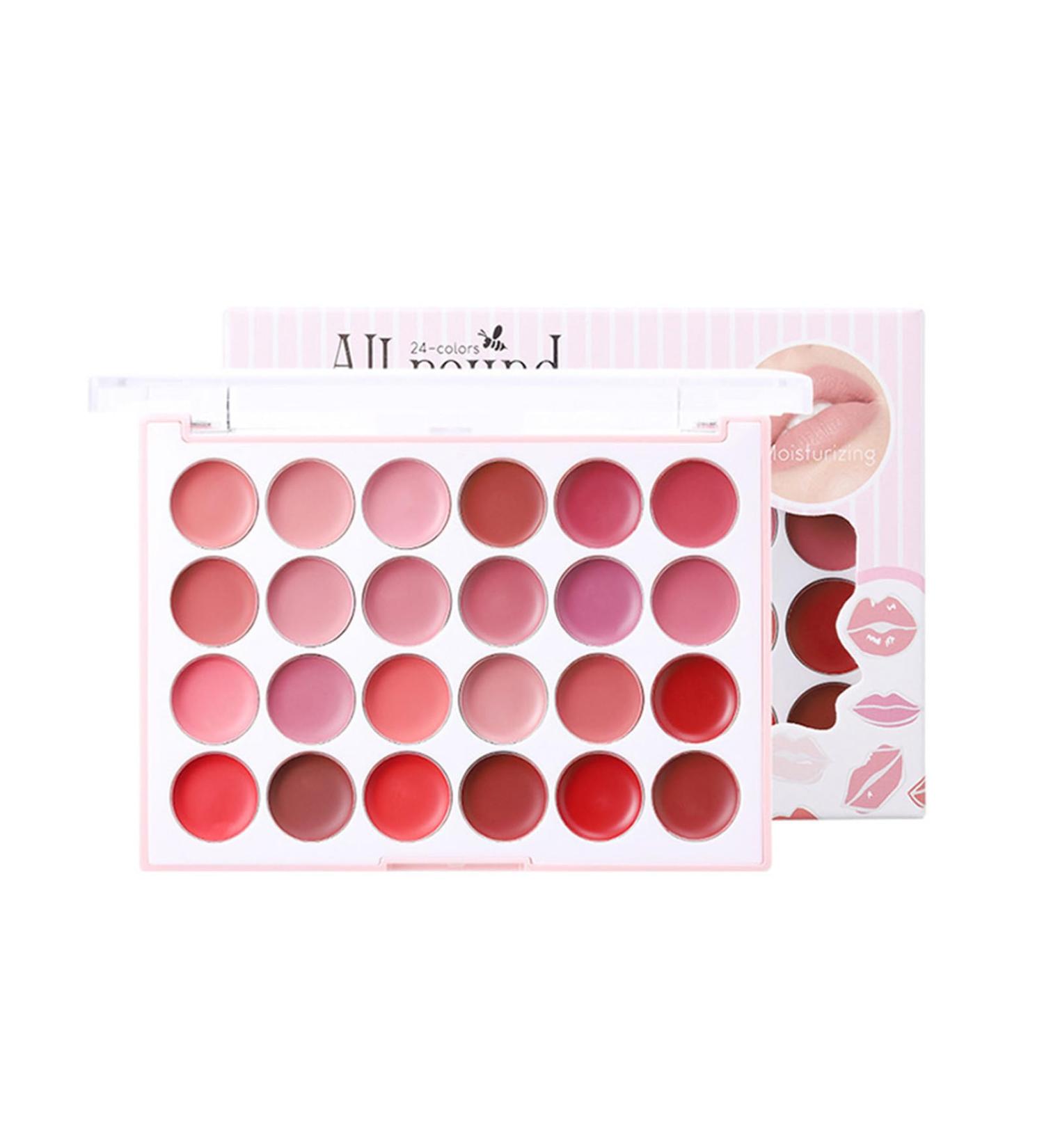 Lip Gloss Palette Palette Lip Gloss Makeup lip 24 Color Makeup Lip Gloss Sheet Portable Long Lasting Lipstick for Feminine Girls - Buy Online on GoSupps.com