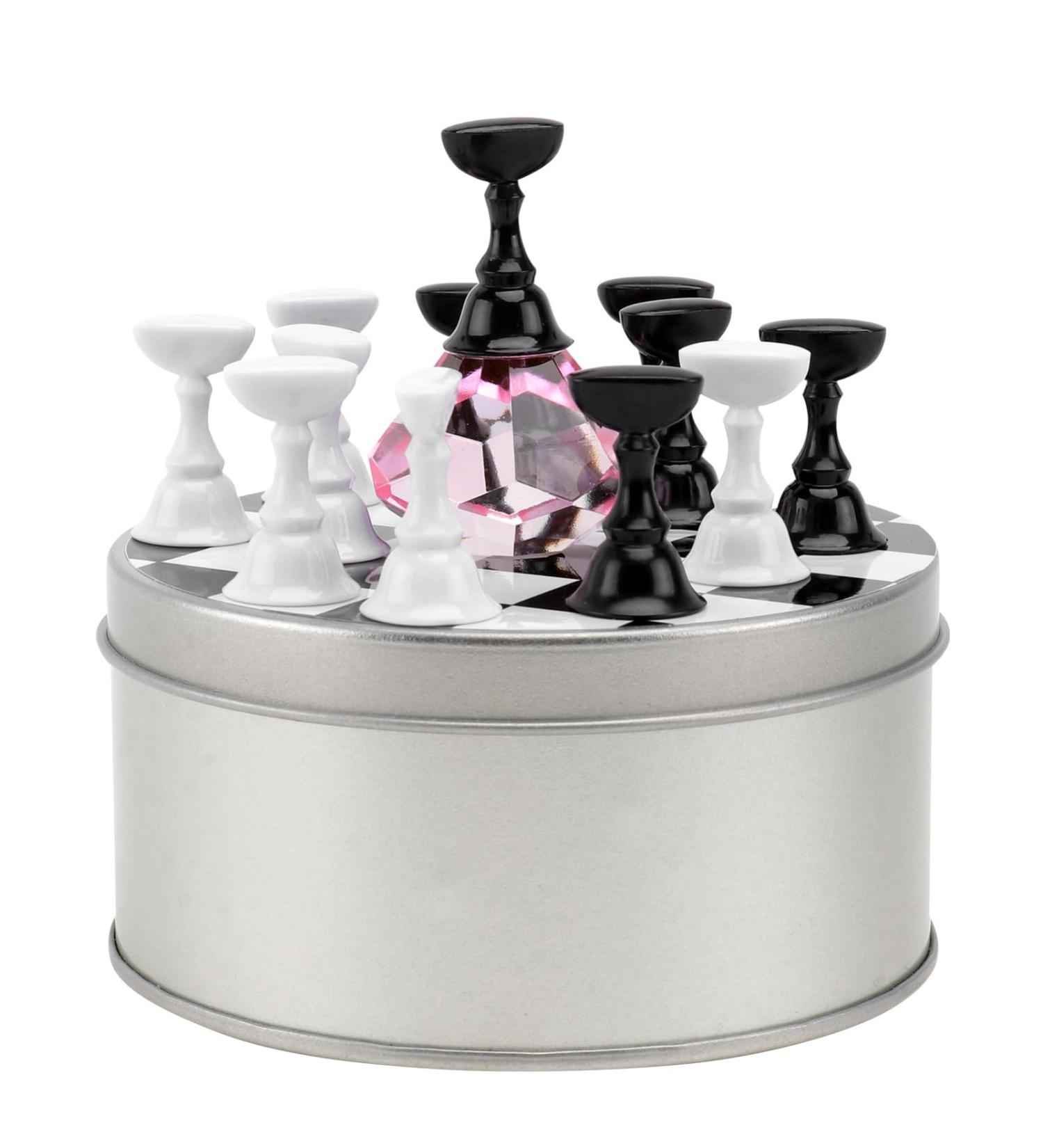 minkissy 1 Set Crystal Nail Holder Nail Art Holder Practice Stand Kickstand Finger Practice Stand Braces Nail Art Display Nail Display Stand Fake Nail Support Rack Manicure Checkerboard 9.2x9.3cm As Shown - Buy Online on GoSupps.com