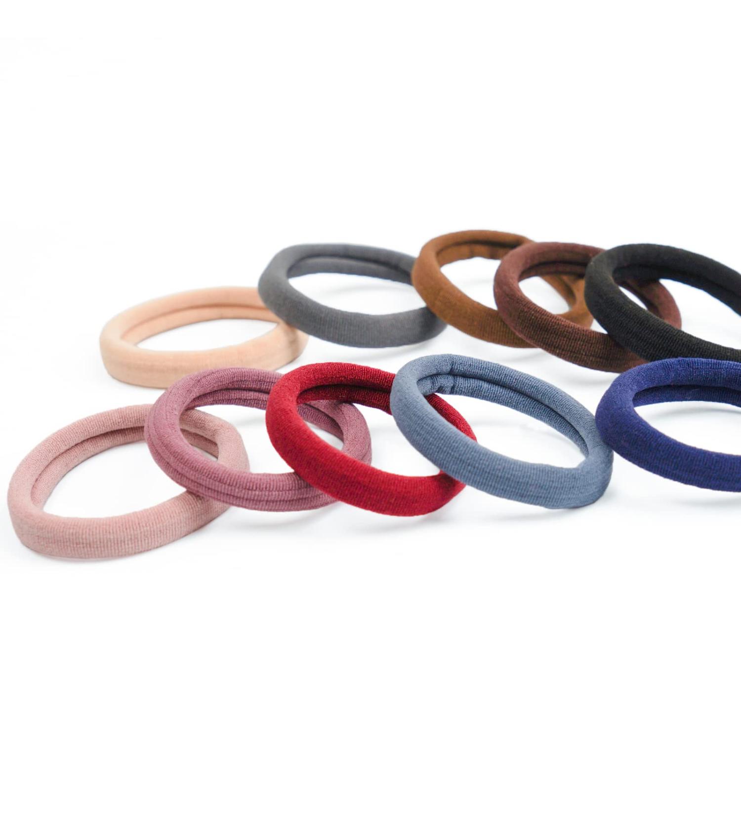 Joyoyo 100 Multi-Colored Hair Bands - Thick No Damage Ponytail Holders for Women & Girls | 45mm Large Black Hair Ties - Buy Online on GoSupps.com