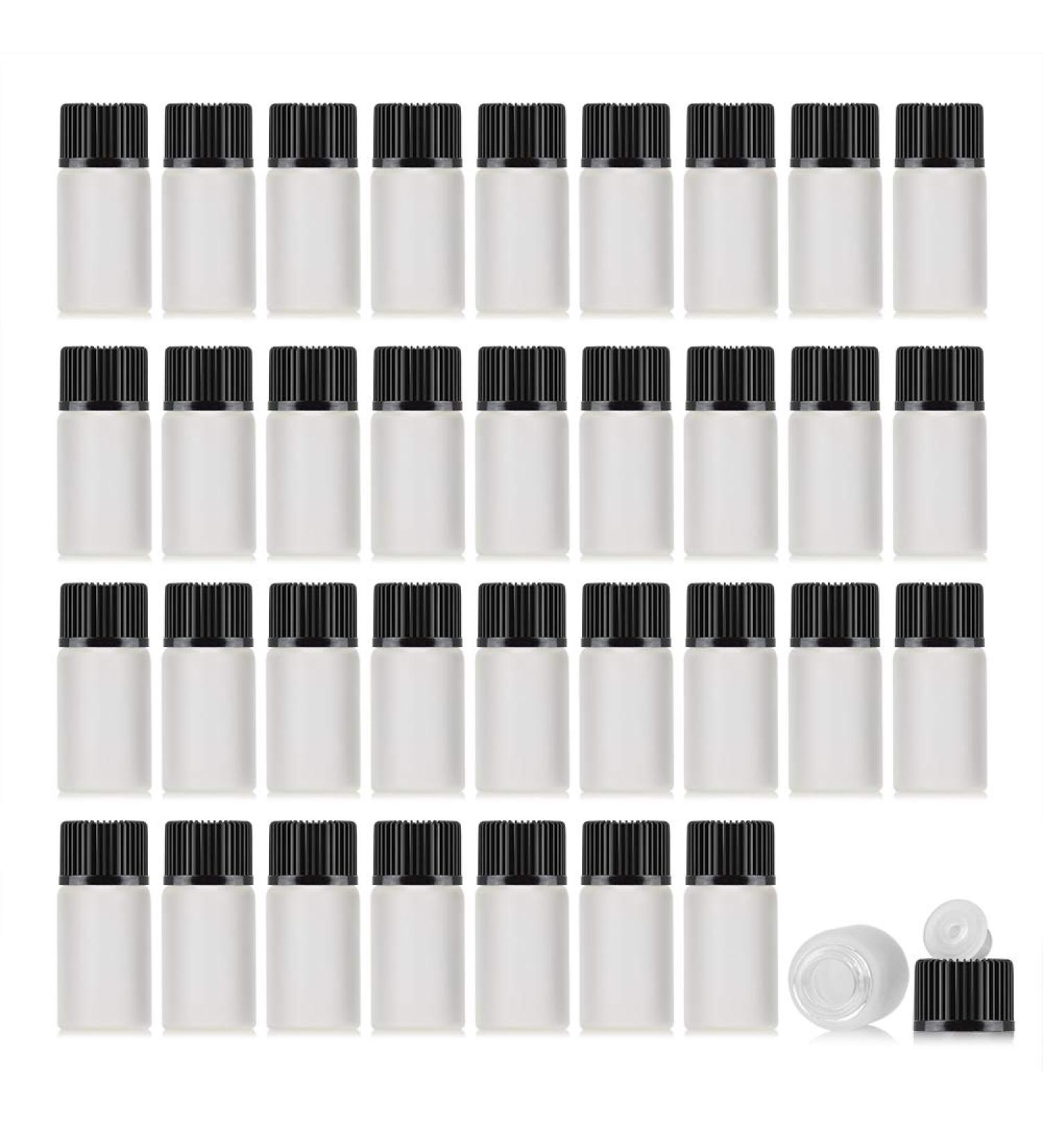50 Pcs 3ml Mini Frosted Glass Bottles for Essential Oils - Perfect Travel Sample Containers - Buy Online on GoSupps.com