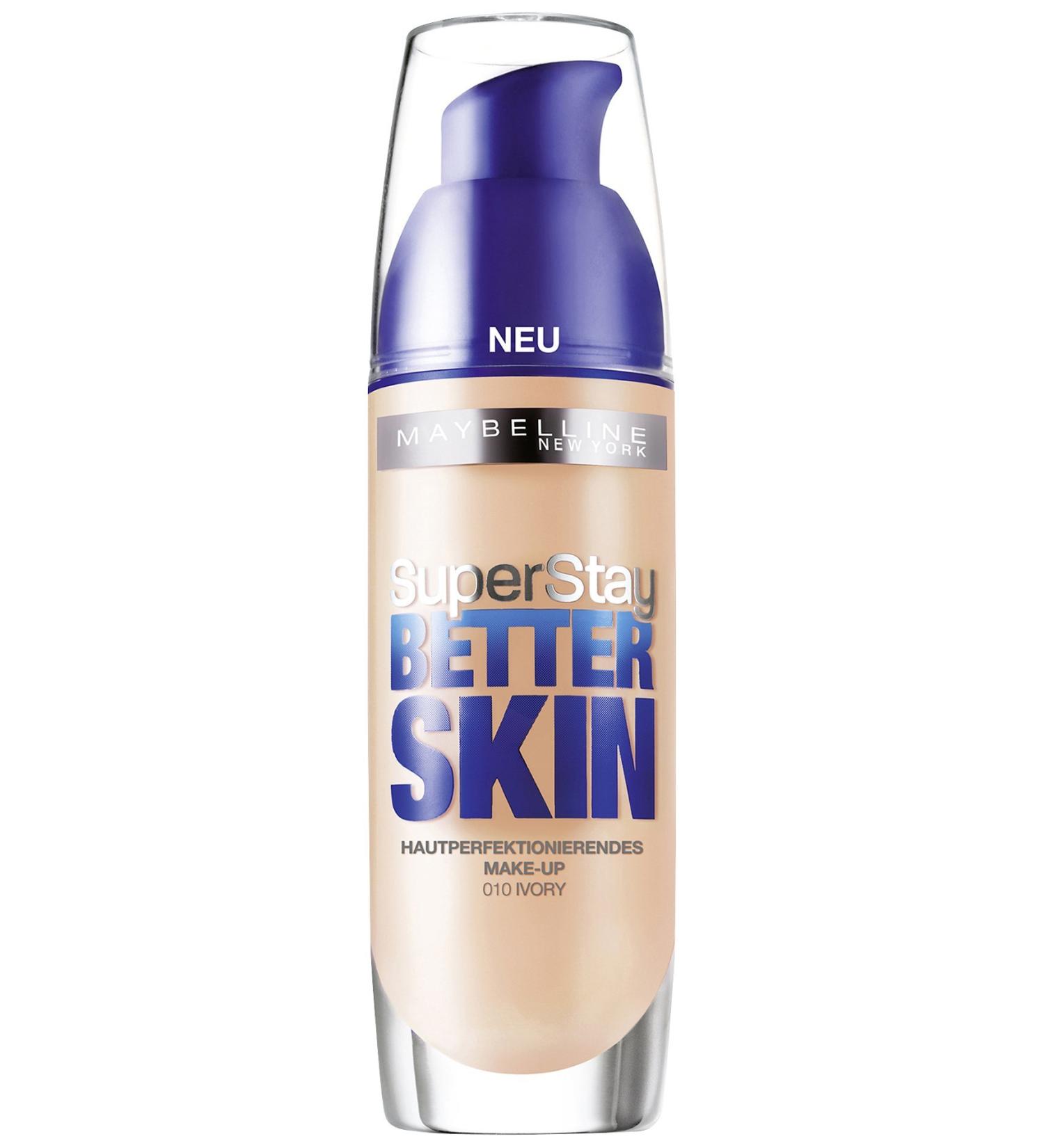 Maybelline New York Super Stay Better Skin Make-up Ivory 10 / make-up in a skin-colored tone for a long-lasting cover and a flawless look 1 x 30 ml 10 Ivory