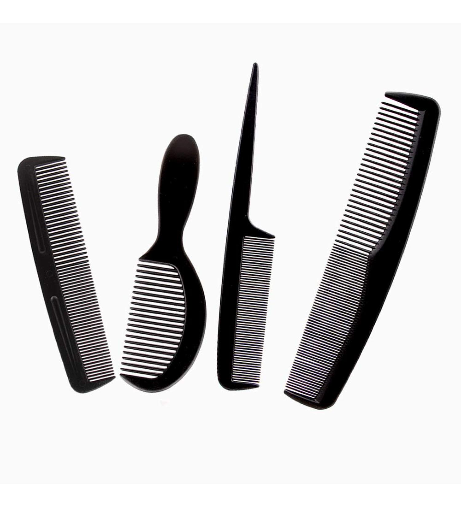 NuAngela Styling Comb Set Cutting Combs Clipper Rat Tail Hair Beard Comb Wide and Fine Tooth Hair Dressing Comb For Women Men Parting Teasing Professional Barber Comb (BLACK 2) - Buy Online on GoSupps.com