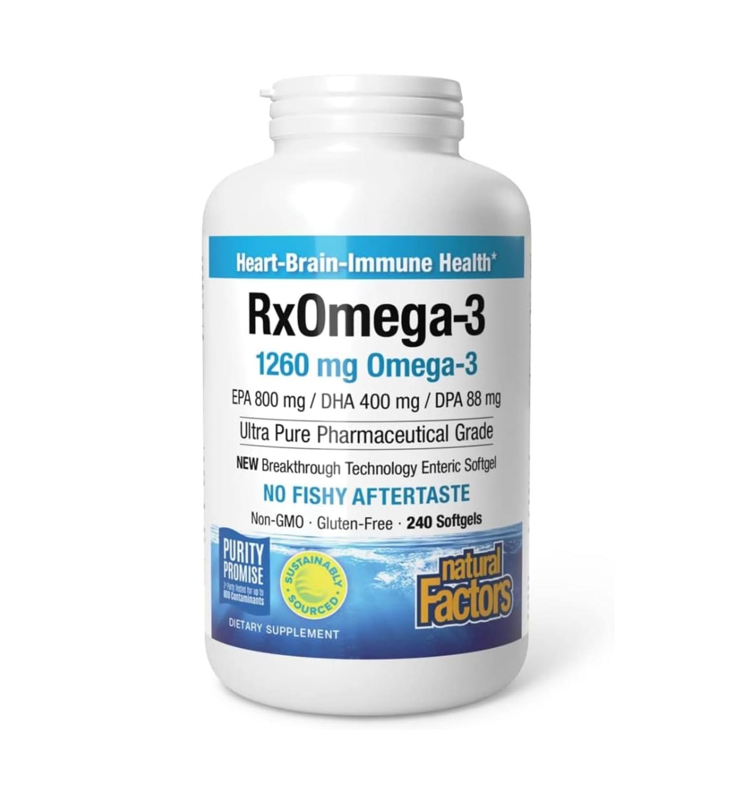 Natural Factors RX Omega-3 Fish Oil - EPA & DHA 240 Soft Capsules Gluten-Free & Non-GMO - International Shipping Available - Buy Online on GoSupps.com