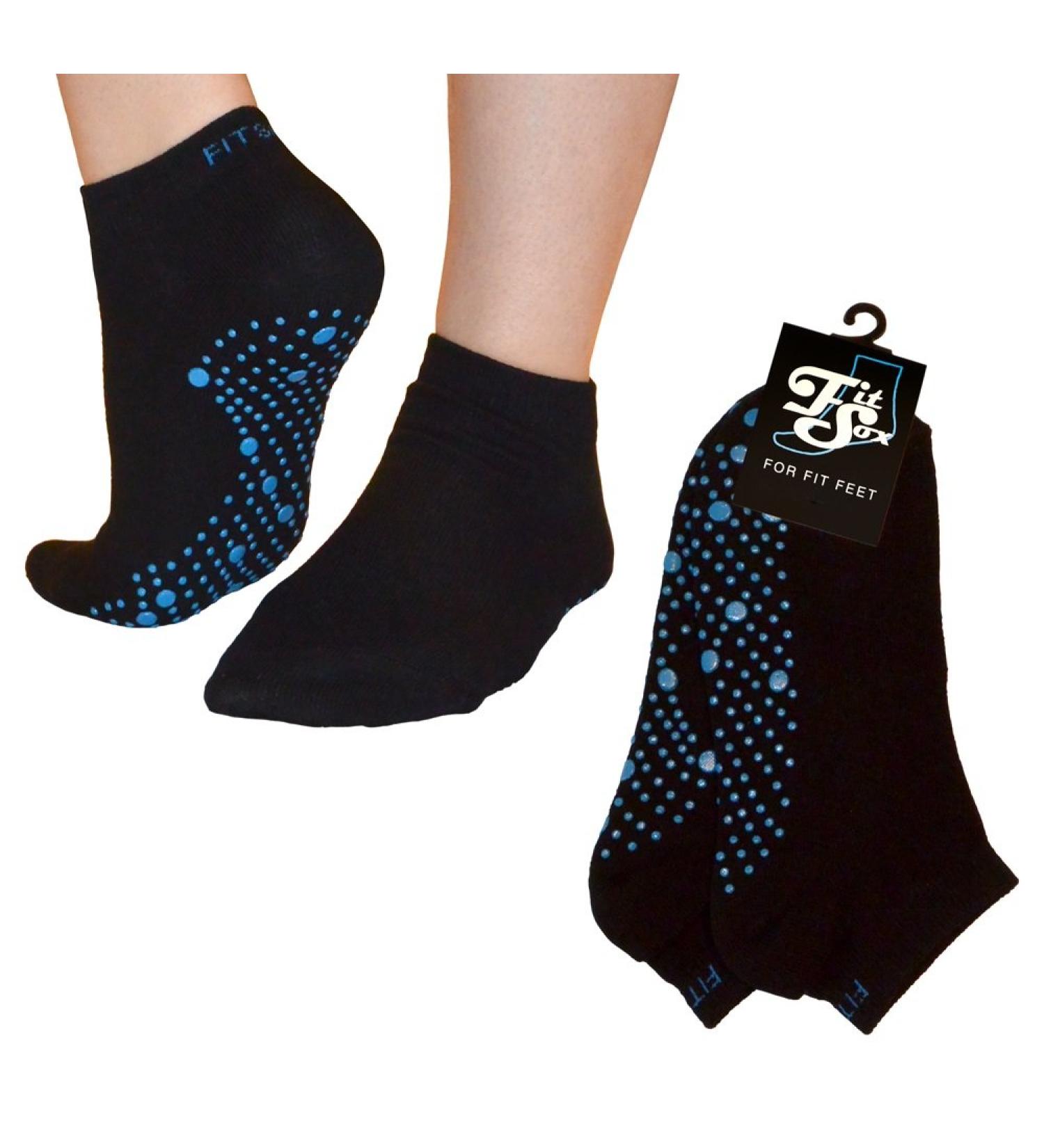 FitSox Anti-Slip Pilates Yoga Martial Arts Gym & Dance Socks - Prevent Falls in Black/Blue - International Shipping - Buy Online on GoSupps.com