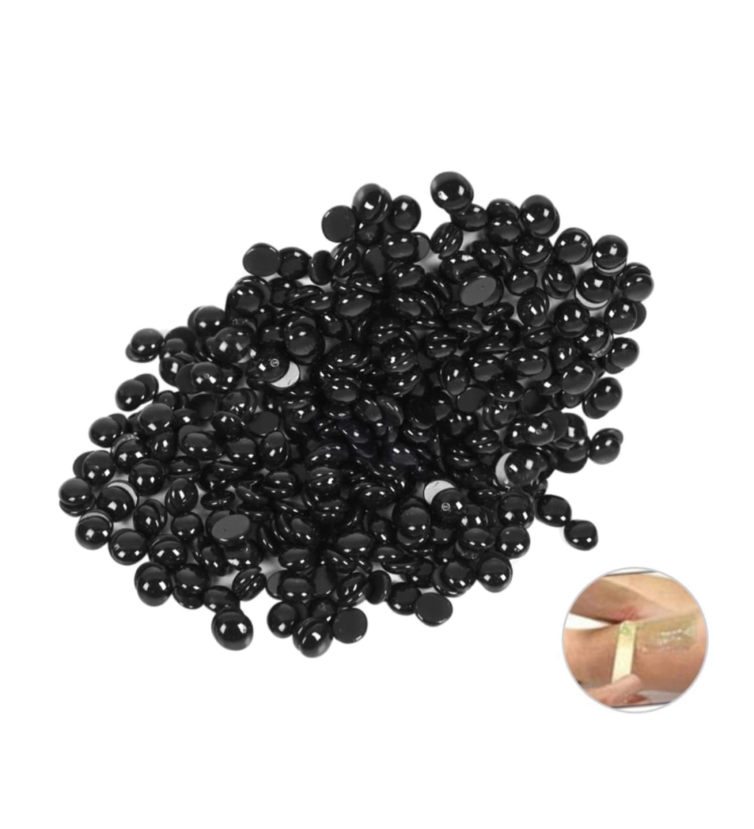 Beavorty face hair wax hair wax pearl hard wax body removal wax pearl hair removal wax beans pomade depilatory wax black set organic hair wax removal 50 g (1 Pack) black