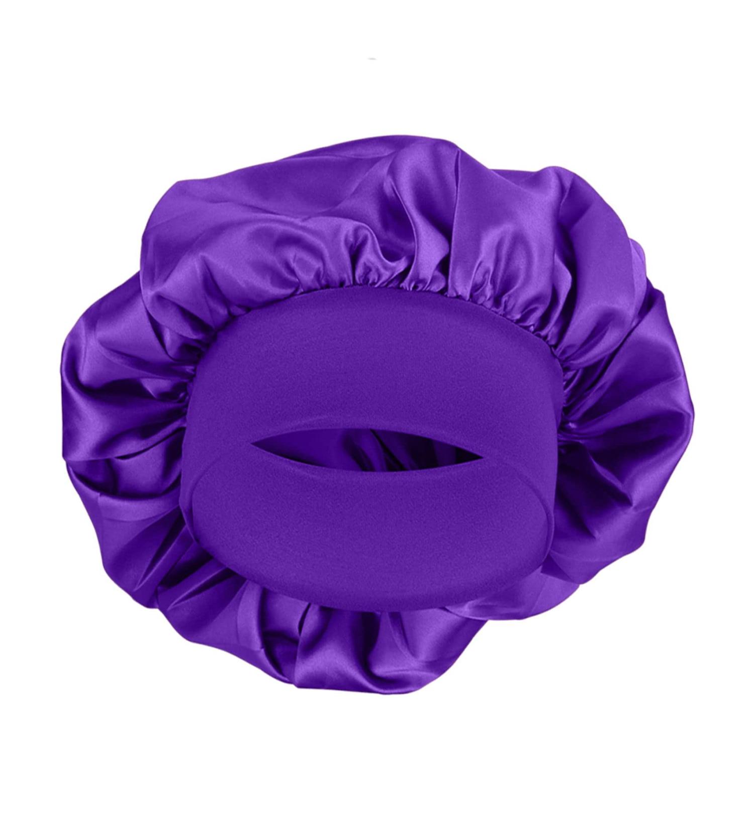 MELTU 1 Pack Hair Bonnet for Sleeping Satin Bonnet with Wide Elastic Band Silk Hair Wrap for Sleeping Soft Sleep Cap Purple - Buy Online on GoSupps.com