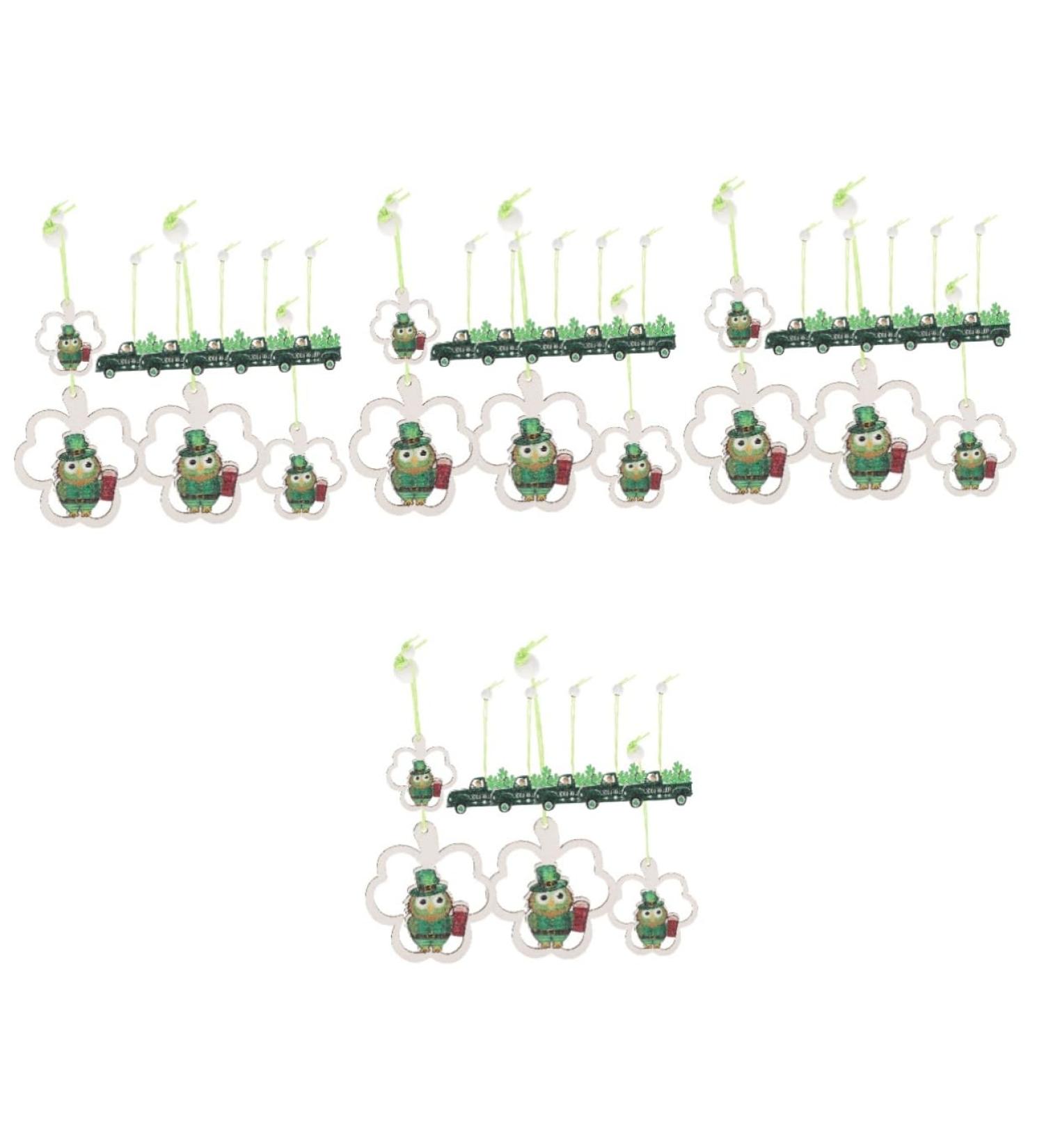 ABOOFAN 4 Boxes Wooden Patrick's Wall Exquisite Decors Wood Pendants Adorable Party Festival St of Hanging - Buy Online on GoSupps.com