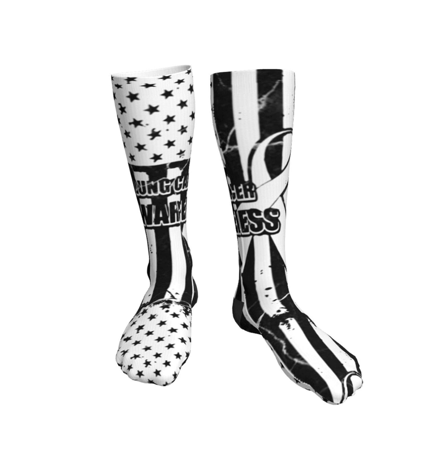 Lung Cancer Awareness Compression Socks - Men's & Women's Thermal Knee-High Medical Socks - Buy Online on GoSupps.com