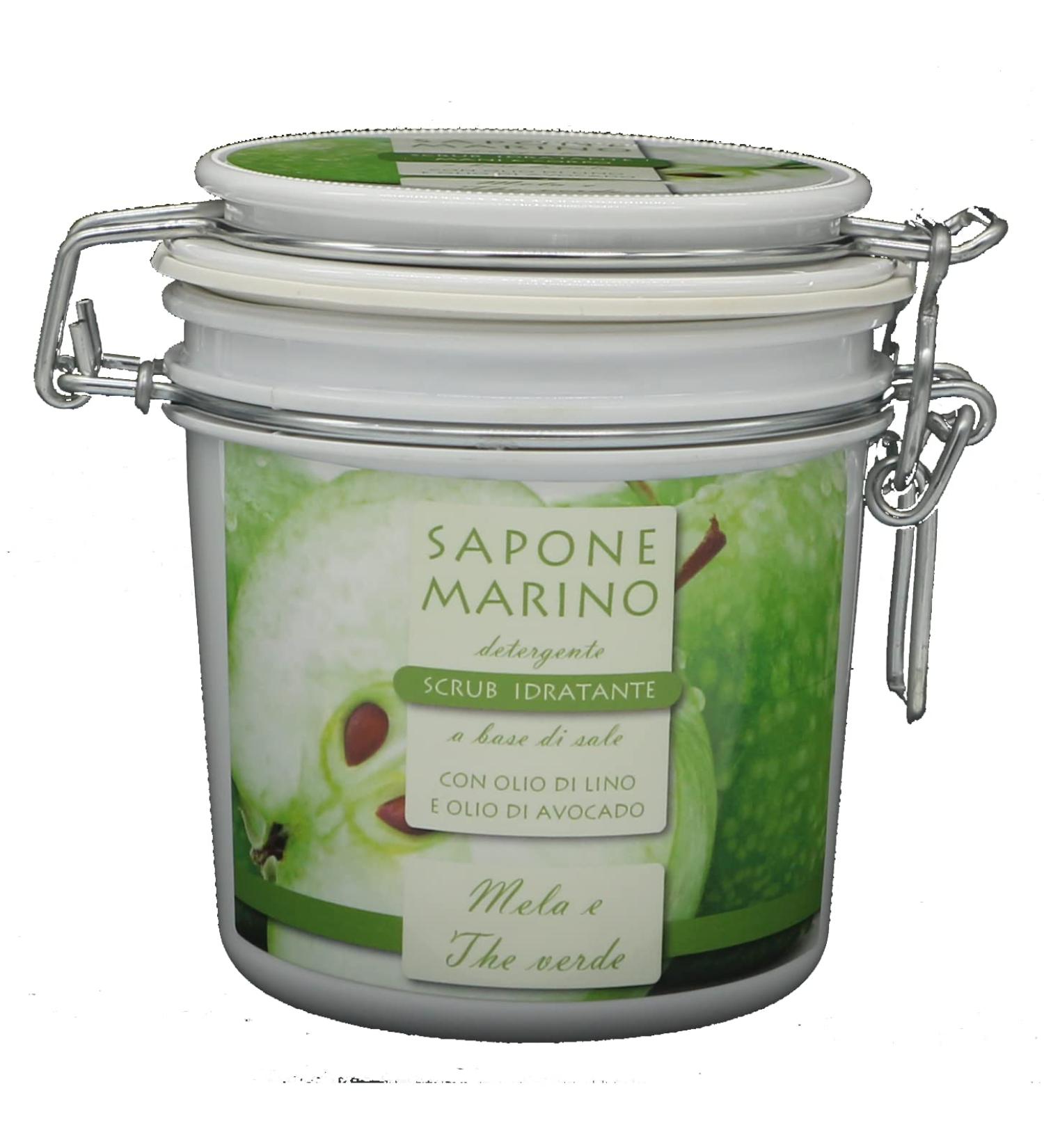 Marine soap apple and green tea moisturizing exfoliating cleanser based on vegetable oils and salt 100% natural scrub 350ml - Buy Online on GoSupps.com