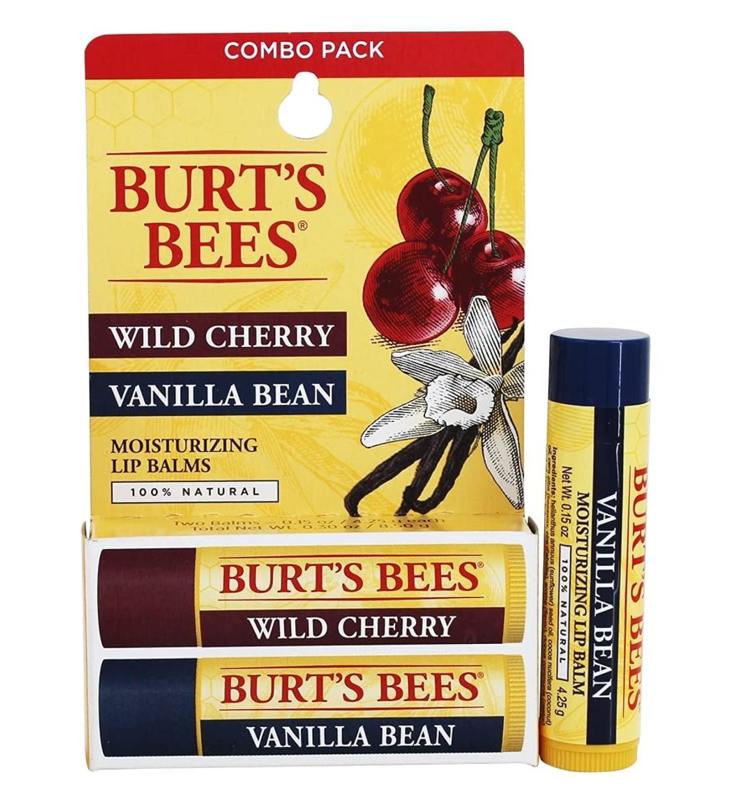 Wild Cherry & Vanilla Bean Moisturizing Lip Balm Twin Pack - Hydrating Lip Care Set - Buy Online on GoSupps.com