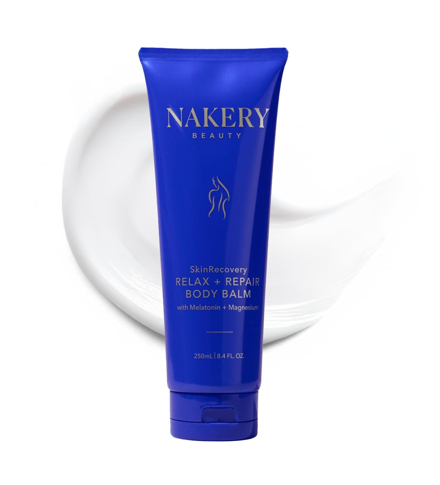 Nakery SkinRecovery Relaxing Magnesium Balm - Skin Tightening Cream for Body with SepiLift & Retinol - Muscle Balm with Melatonin for Restful Sleep - Hydrating Dry Skin Cream with Shea Butter Unscented - Buy Online on GoSupps.com