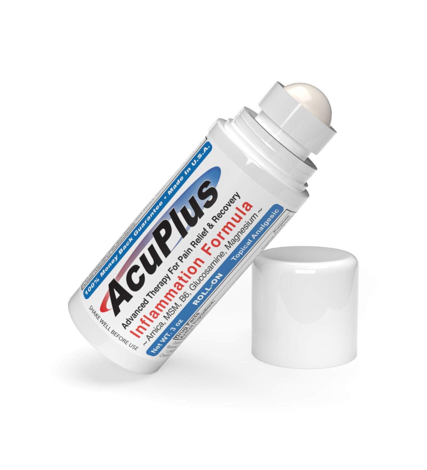 AcuPlus Pain Relief Roll-on | Fast Acting Long Lasting Topical Relief for Bursitis, Arthritis, Tendonitis & Joint Pain | 3 oz - Buy Online on GoSupps.com