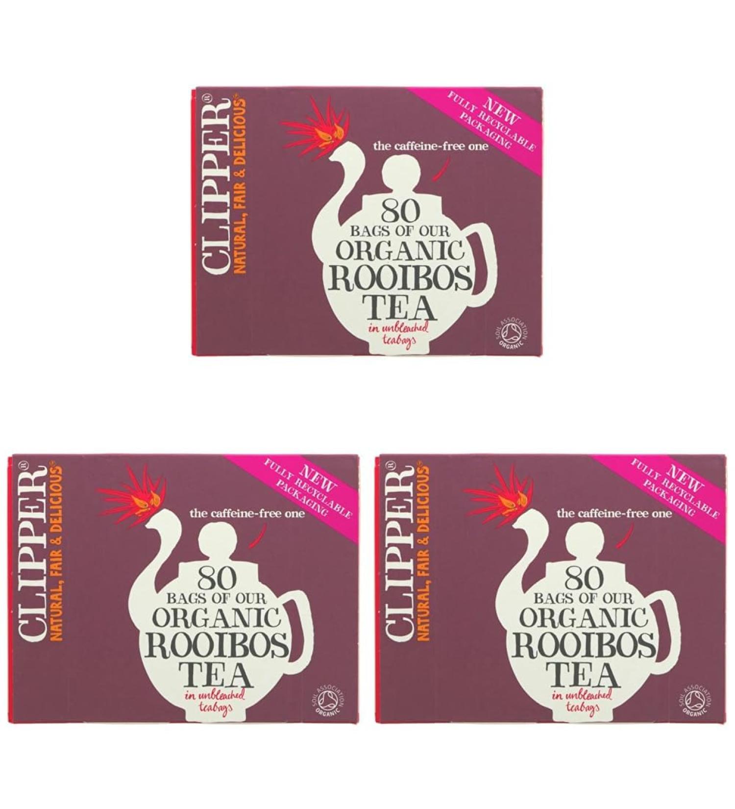 Clipper Organic Redbush Tea Bags | 80 Pure Caffeine Free Rooibos Tea Bags for Home or Office | Eco-Conscious Herbal Tea Bags | Natural Unbleached Compostable Plant-Based & Biodegradable Teabags - Buy Online on GoSupps.com