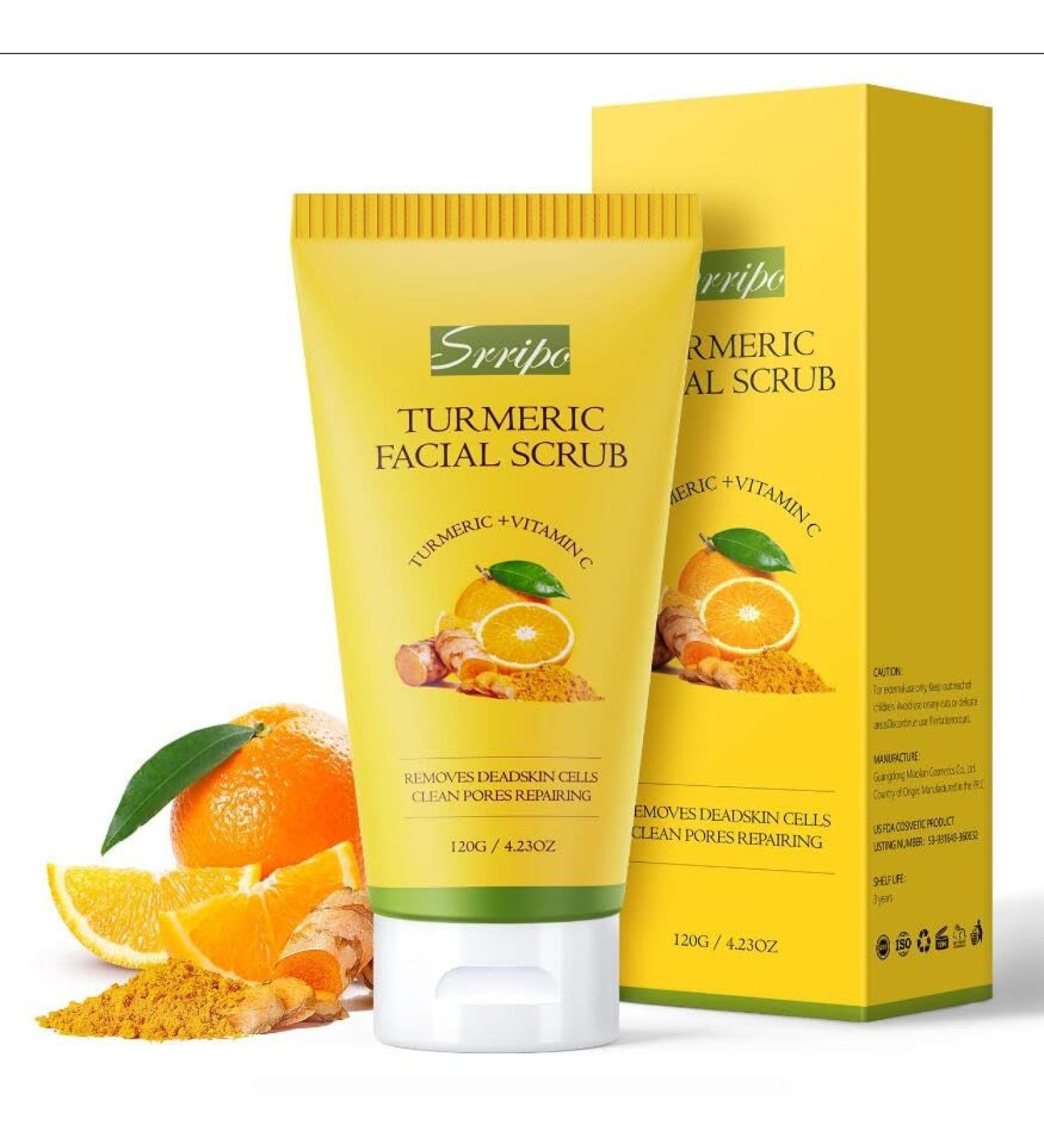 Buy Turmeric Facial Scrub with Vitamin C - 4.23oz for Radiant Skin | International Shipping Available - Buy Online on GoSupps.com