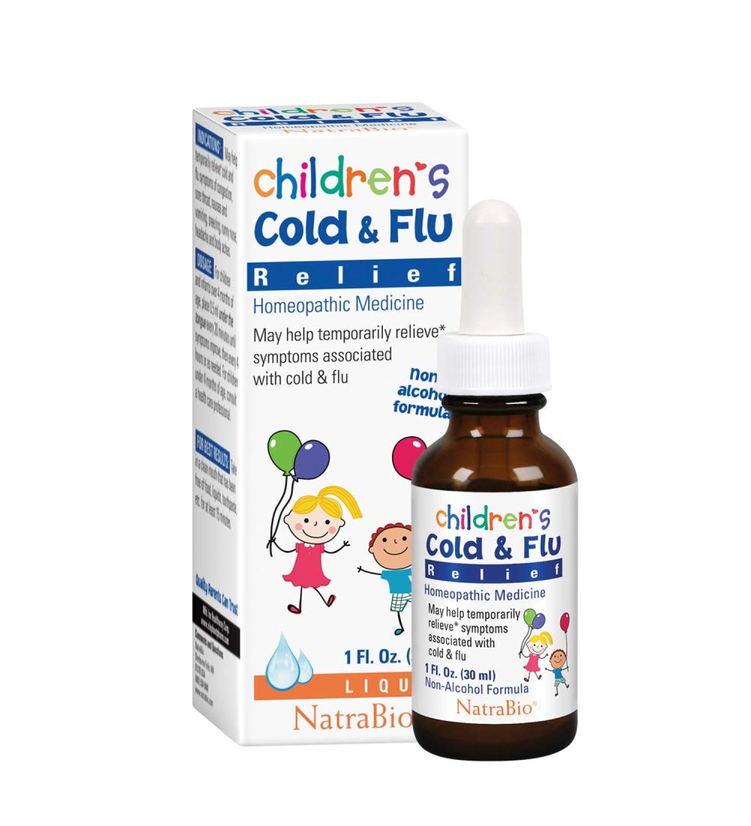 NatraBio Children's Cold & Flu Relief 1 fl oz - Natural Symptoms Relief - Buy Online on GoSupps.com