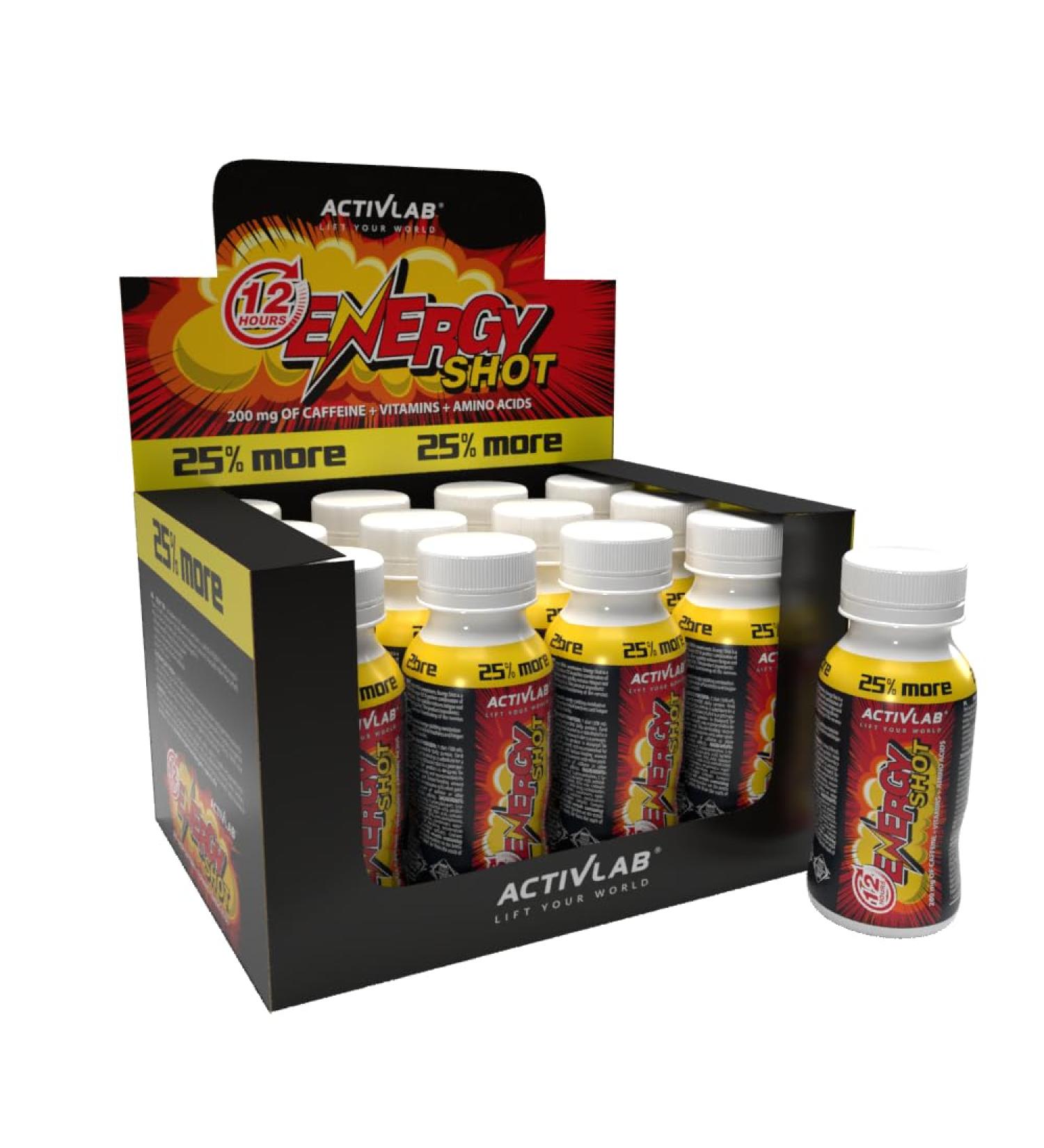 Activlab Energy Shot - Sugar-Free Caffeine Drink with Vitamin C & B Vitamins - 12 Practical Shots - Boost Your Energy! - Buy Online on GoSupps.com