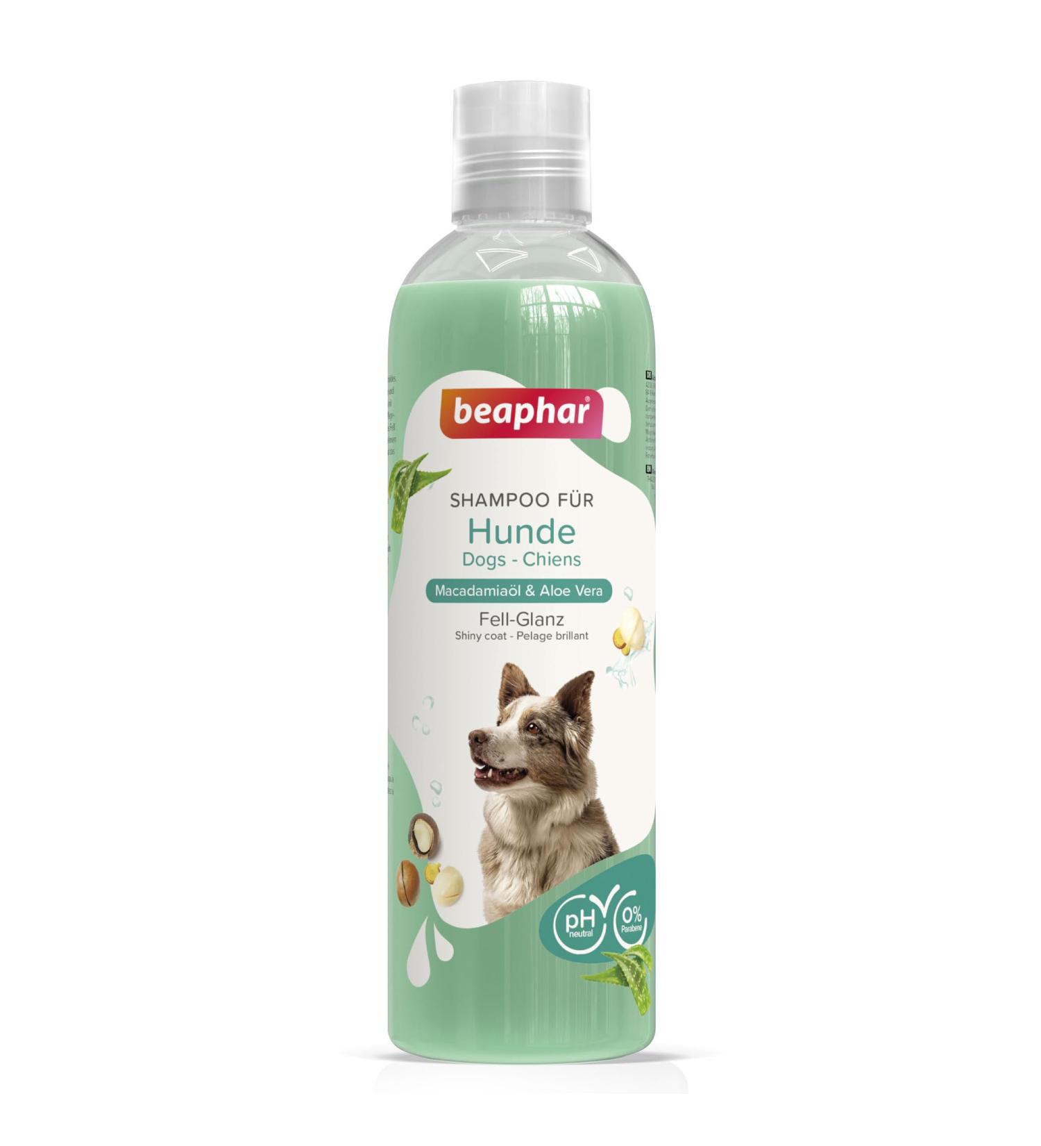 Beaphar Dog Shampoo for All Breeds - Macadamia Oil & Aloe Vera - Vegan Paraben-Free Fresh Fragrance - 250 ml for Shiny Coat - Buy Online on GoSupps.com