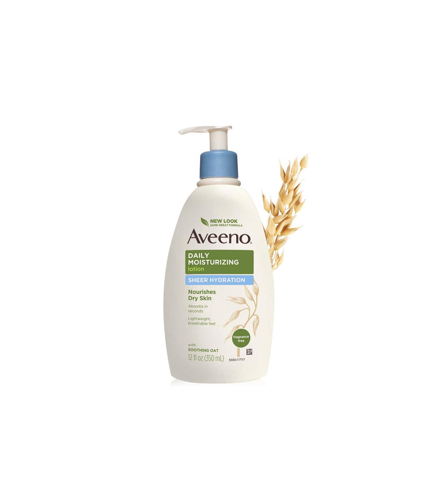 Aveeno Daily Moisturizing Lotion 12 fl oz - Sheer Hydration & Fragrance Free | Active Naturals - Buy Online on GoSupps.com