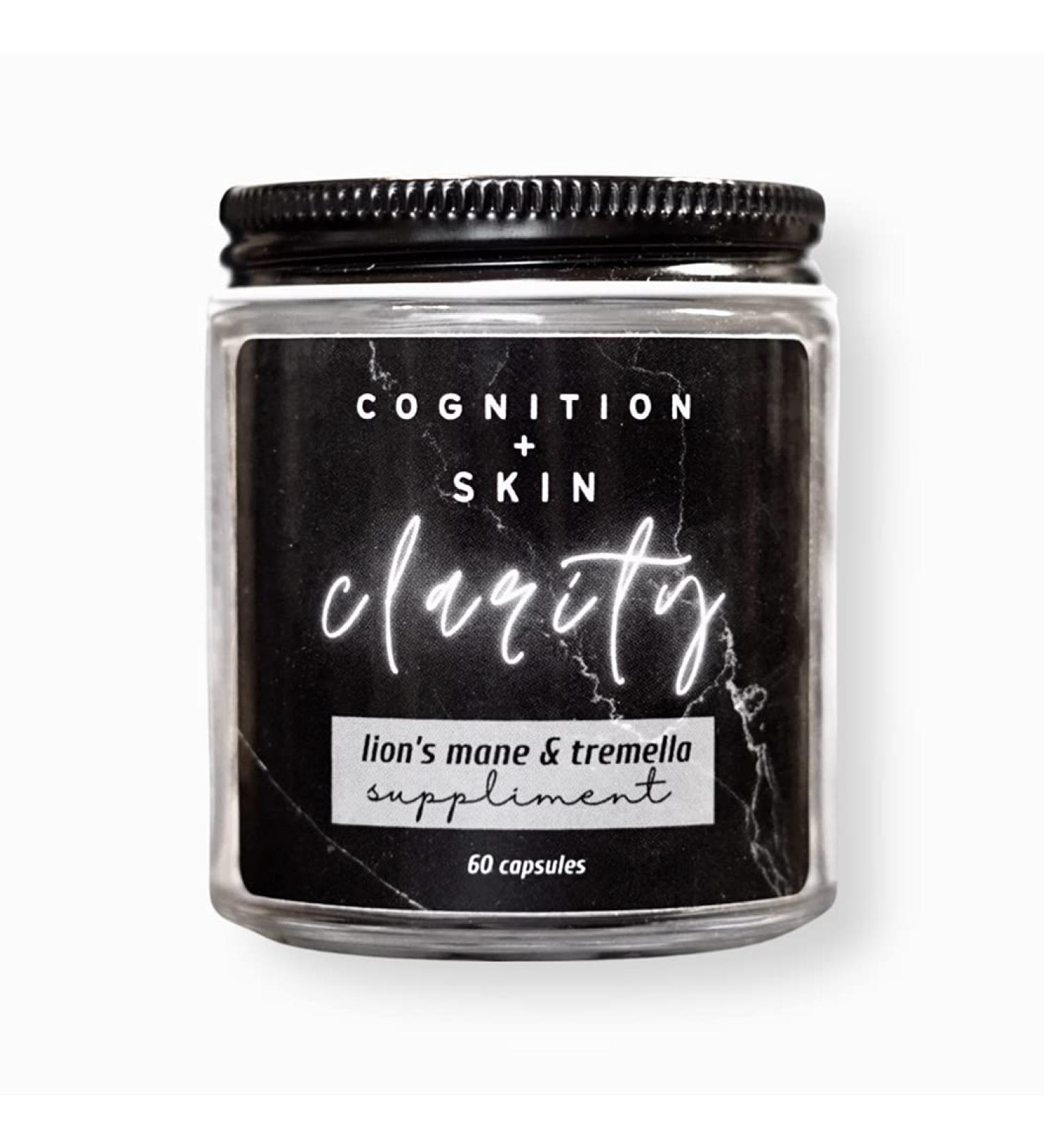 Lion's Mane & Tremella Mushroom Men's Skin Care Acne Supplement: Cognition + Skin CLARITY - Heal your Skin from WITHIN! (Vegan) - Buy Online on GoSupps.com