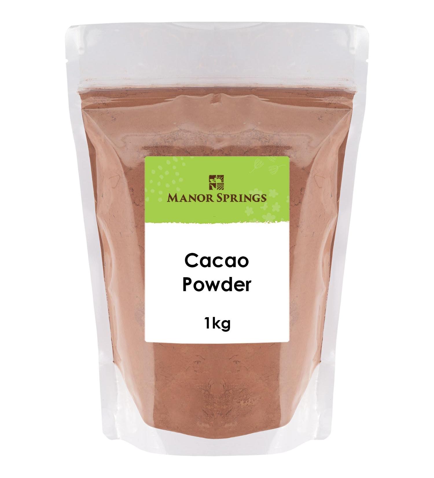 Cacao Powder 1kg by Manor Springs Natural Unsweetened Cocoa Powder Sugar-Free Keto Vegan & Non-GMO
