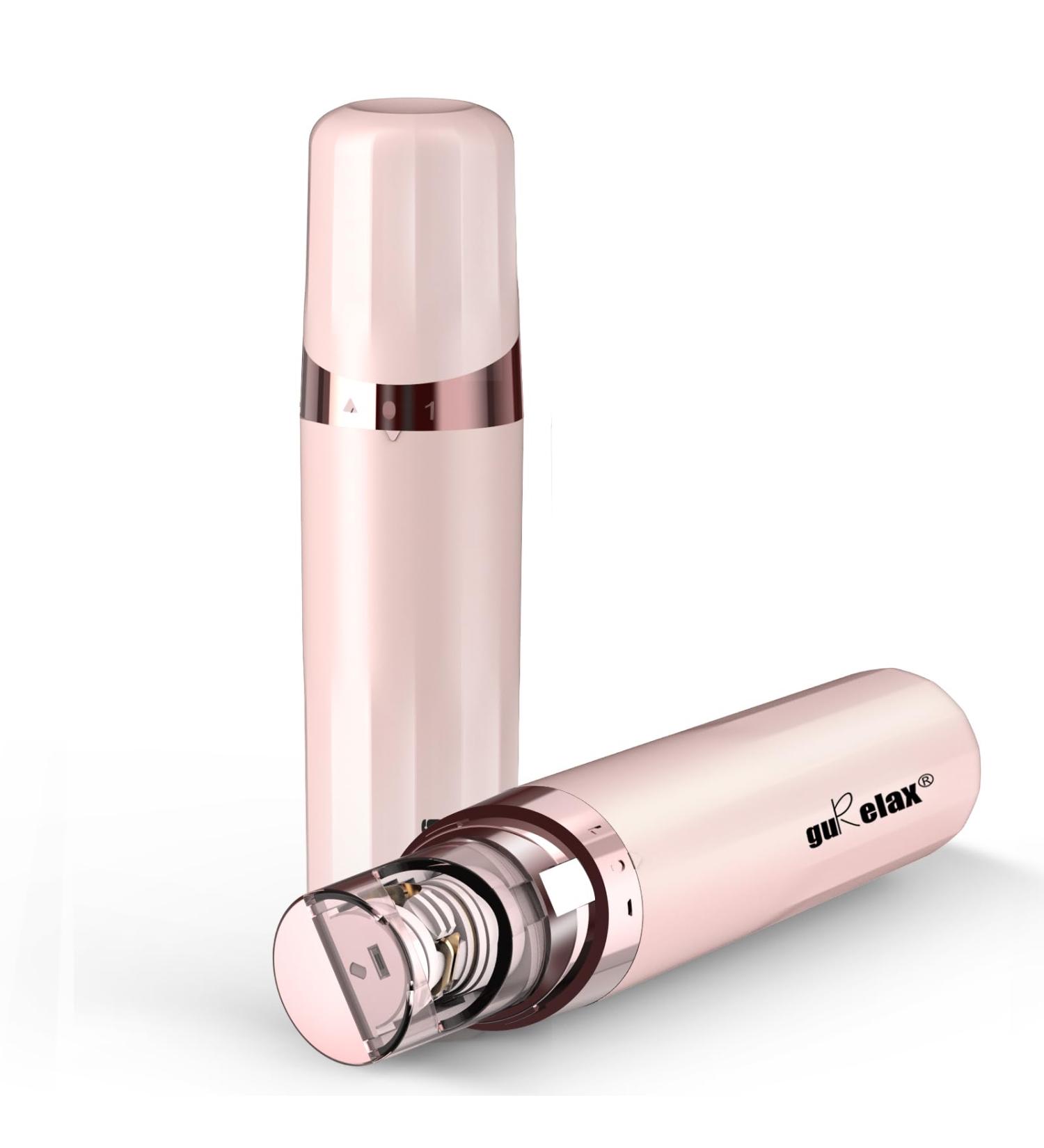 GURELAX Women's Face Hair Remover - Battery-Operated LED Light Epilator 18K Gilded Head Pink - Effective Hair Removal for All Ages - Buy Online on GoSupps.com