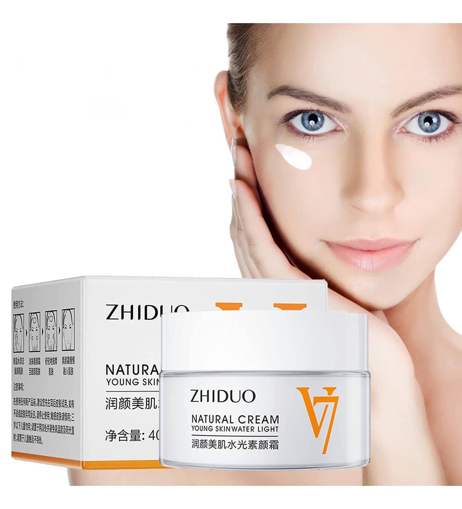 Zhiduo Natural Tone-Up Cream - Korean V7 Face Moisturizer for Young Skin | Light Moisturizing Formula for All Skin Types | 1 pc - Buy Online on GoSupps.com