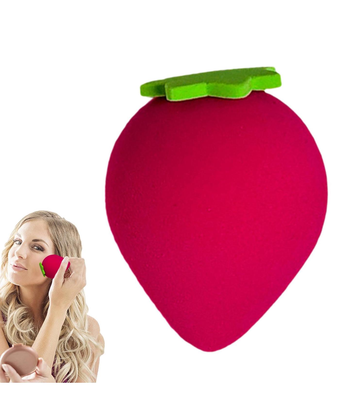 itrimaka Fruit Shaped Cosmetics Sponge Cute Fruit Shape Soft Beauty Sponge | Makeup Blender Multi-Purpose Use for Makeup Beginners & Beauty Lovers Strawberry - Buy Online on GoSupps.com
