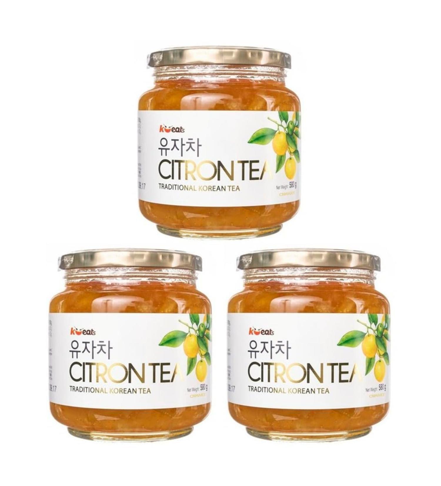 CNMART Traditional Korean Citron Tea 580g - Korean Flavour Jar by K-EATs (Pack of 3) - Buy Online on GoSupps.com