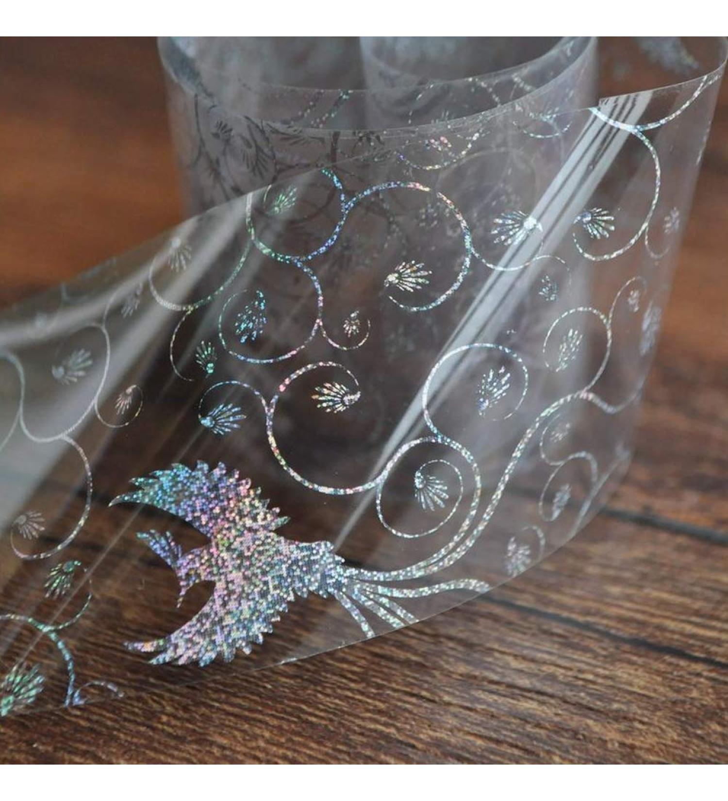 Nail art - nail foil - transfer foil - silver holo/transparent - 1400-YC411