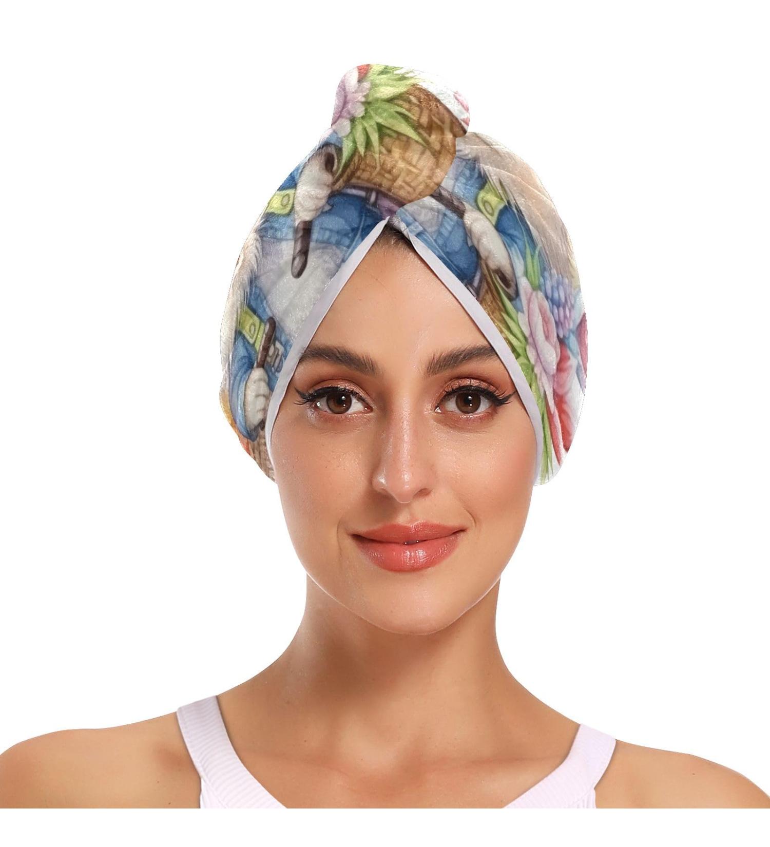 Rabbit Flower Bike Hair Towel 2 Pack - Super Absorbent Quick Dry Hair Turbans for Women & Girls - Buy Online on GoSupps.com