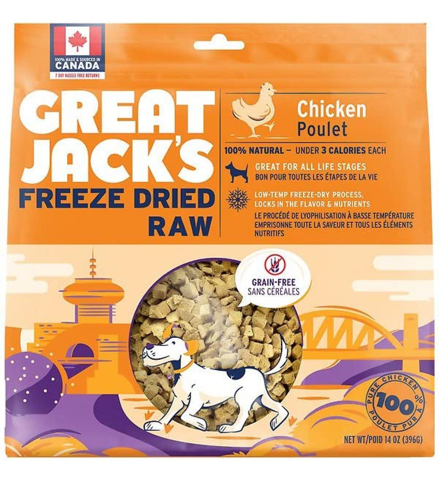 Great Jack's Freeze Dried Raw Treats - Chicken - 14 oz