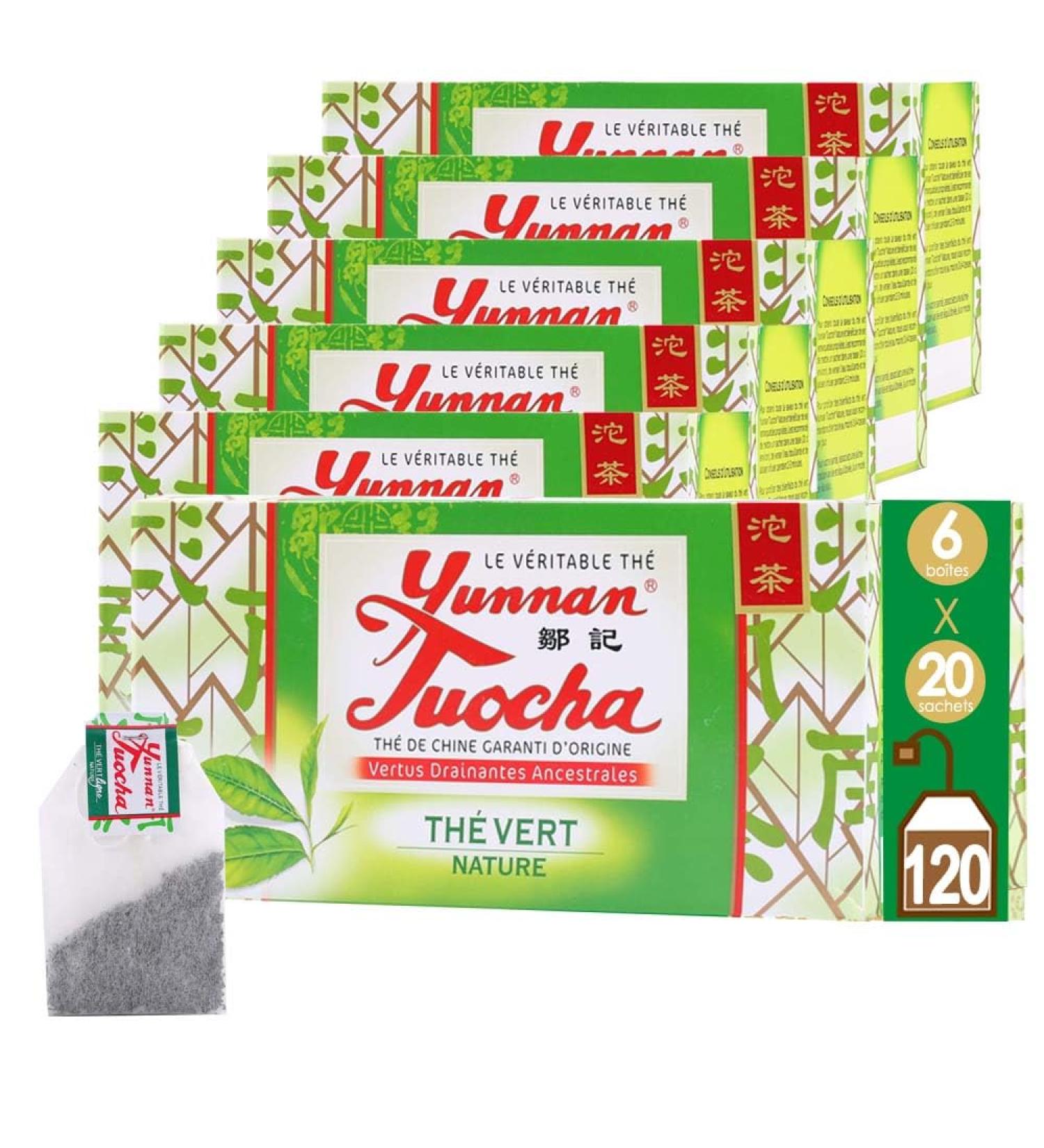  YUNNAN TUOCHA Yunnan tuocha Zouji Organic Natural Green Tea 120 Sachets (Pack of 6 x 20 Sachets) 240 g Yunnan Origin Guarantee - Buy Online on GoSupps.com