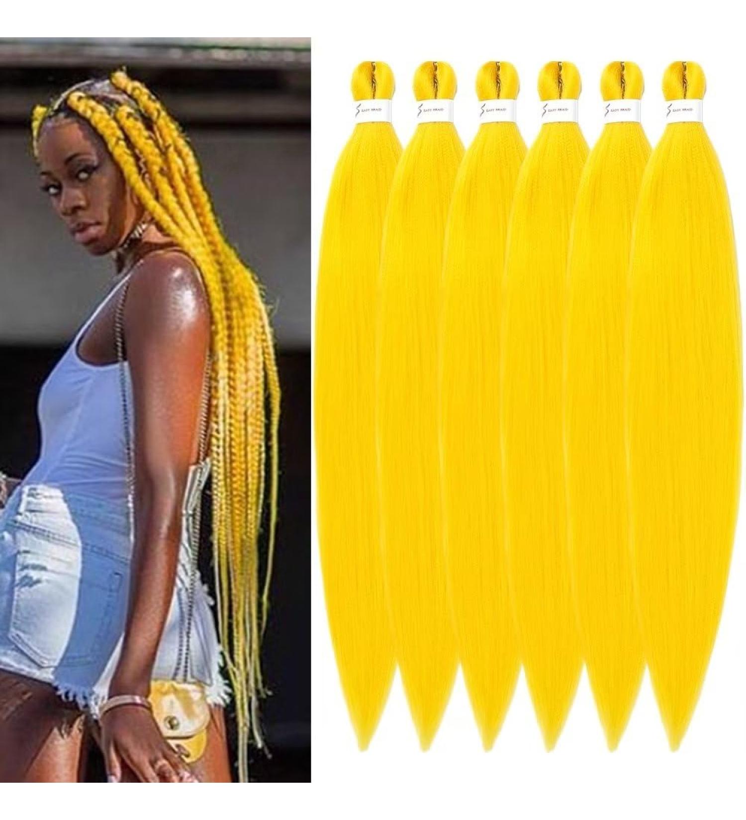 YDDM 26 Inch Pre-Stretched Braiding Hair Extensions - 6 Packs Yellow Jumbo Braids for Art and Style - Buy Online on GoSupps.com