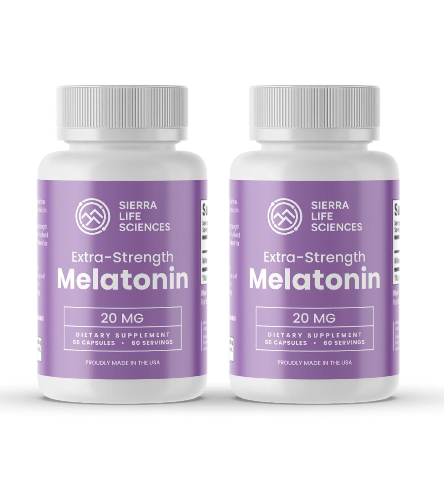 SIERRA LIFE SCIENCES 10 mg High Dosage Melatonin in Easy-to-Swallow Capsules - 120 Servings - Buy Online on GoSupps.com