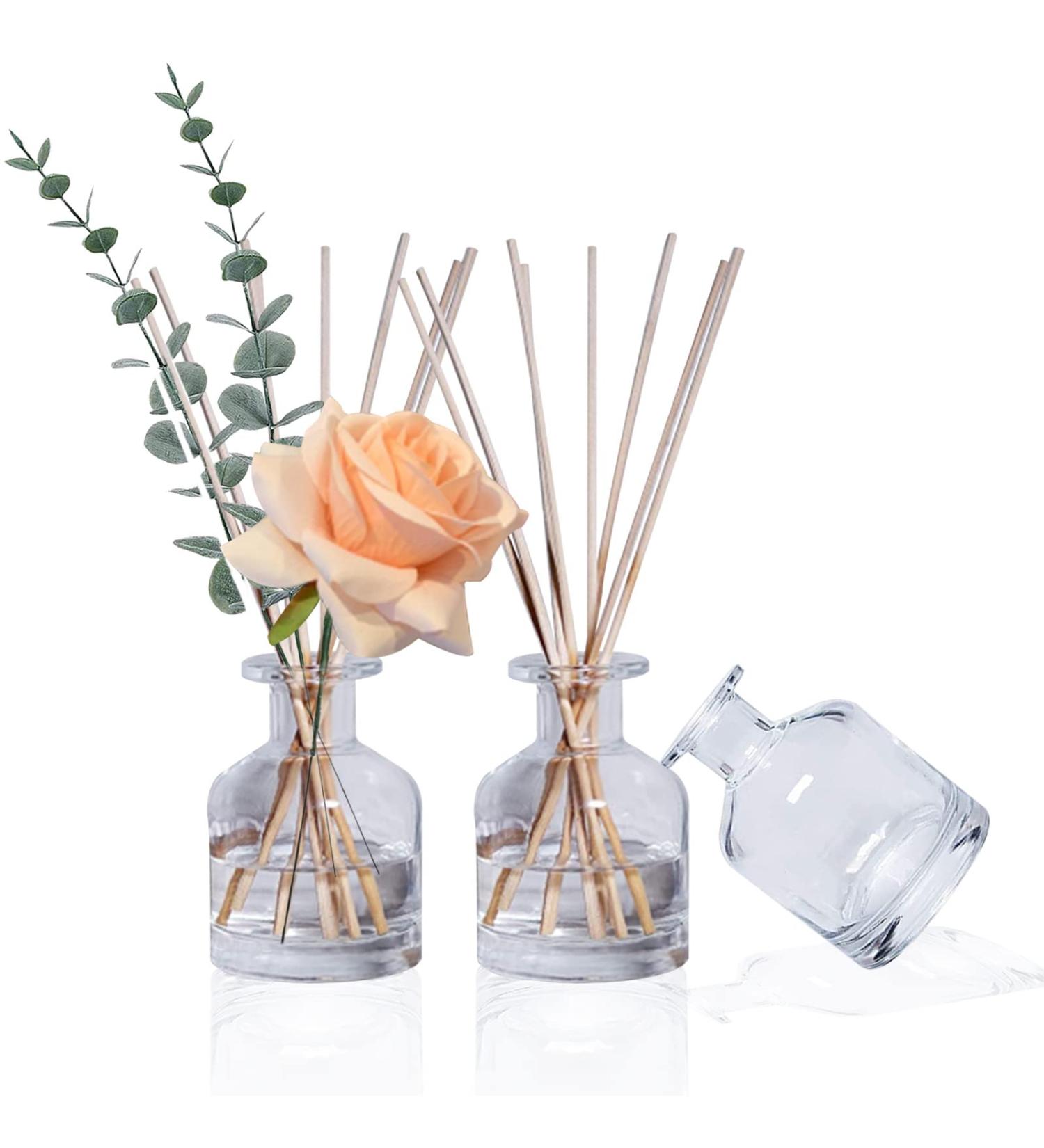 HOSSIAN Reed Diffuser Bottles - Empty Glass Diffuser Bottles 150ml (5 FL Oz) - Set of 3 for Home Fragrance | International Shipping Available - Buy Online on GoSupps.com