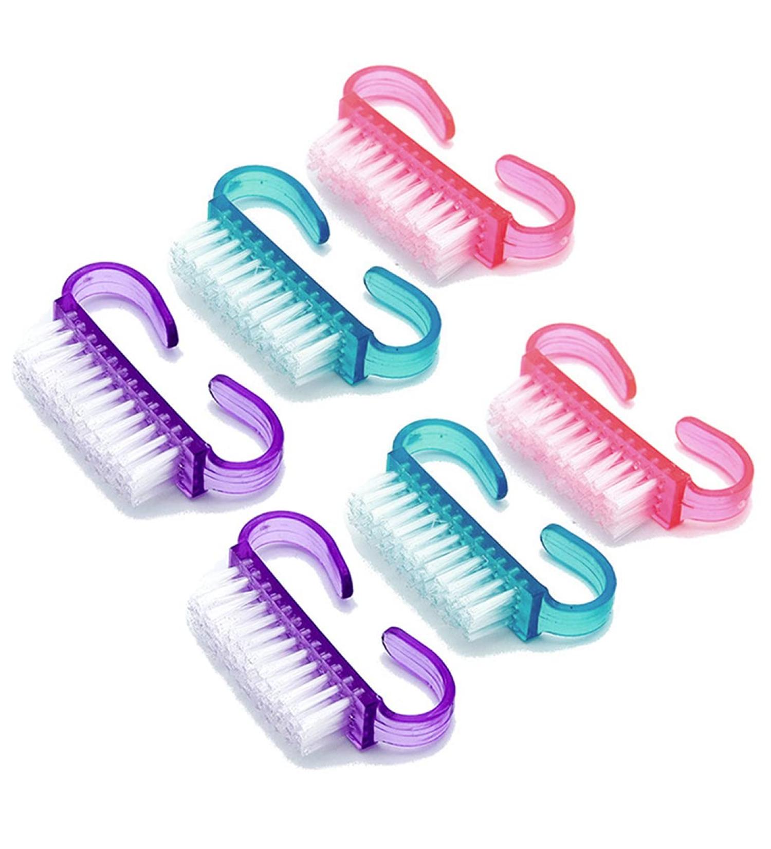 Set of 6 Nail Cleaning Brushes with Handles Nail Tools Supplies Brushes Dust Brushes Nail Cleaning Small Hair Brushes Nail Brushes - Buy Online on GoSupps.com